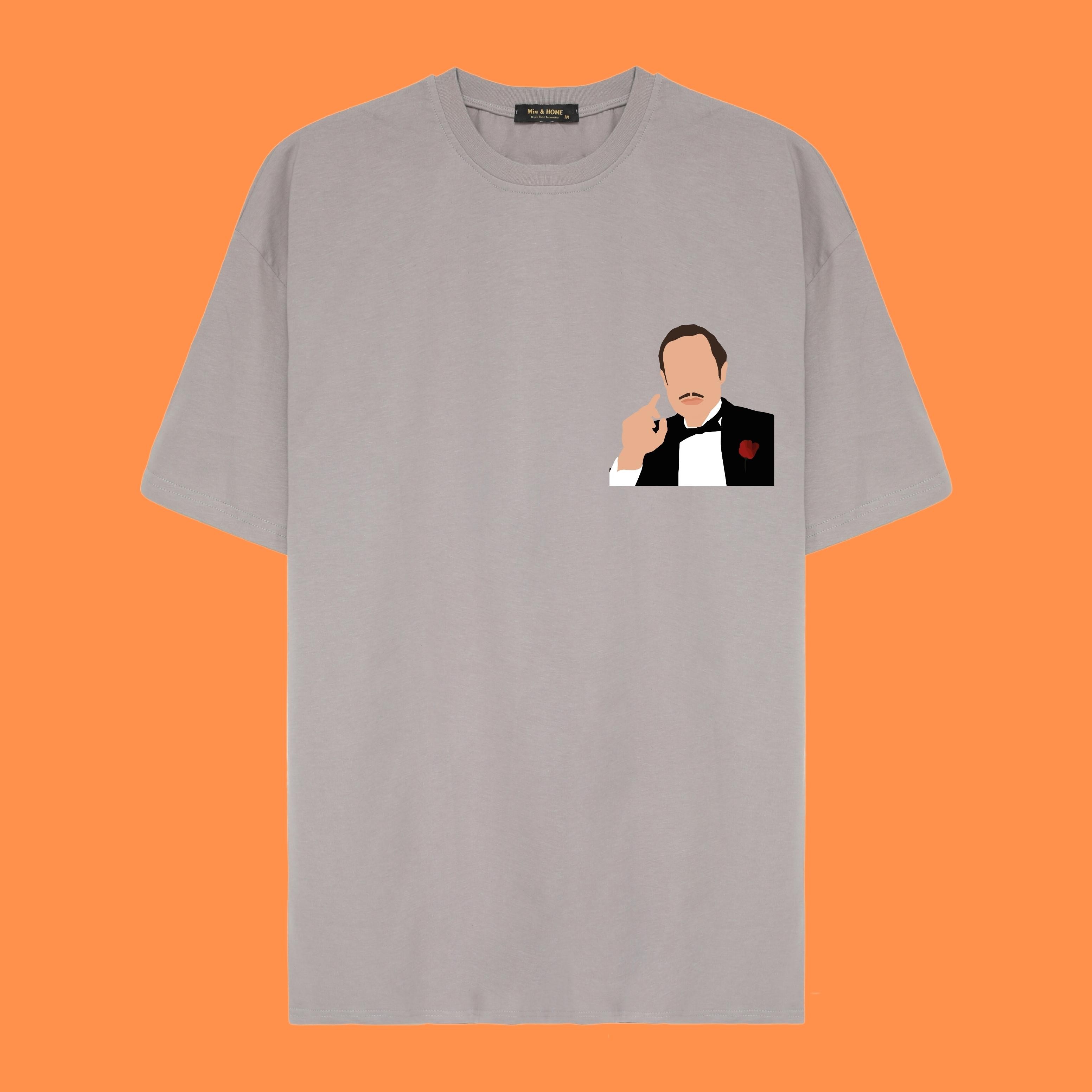 The Godfather Hand Tasarım Oversize Tişört