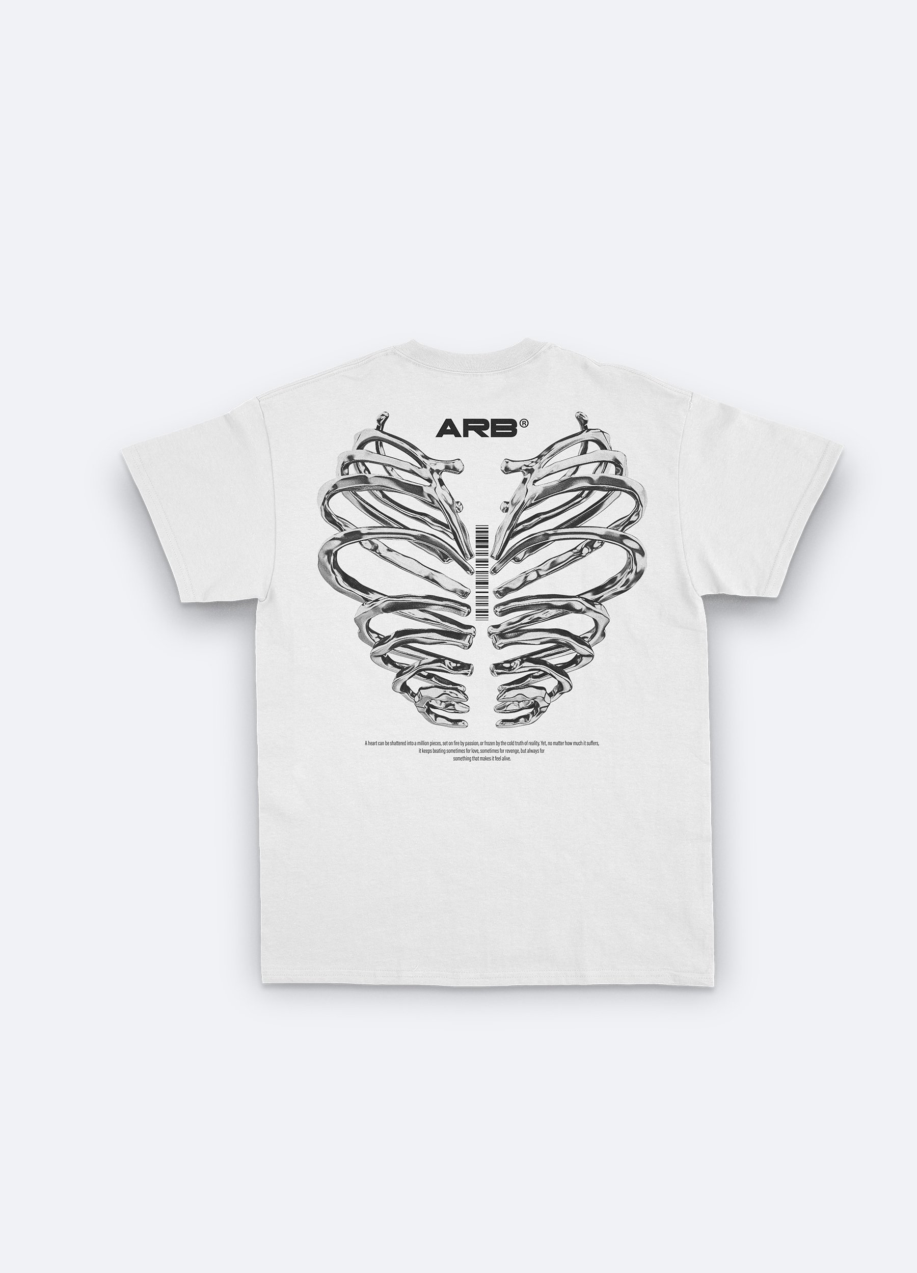 Rib Cage Arb Oversize Sırt Baskılı Beyaz Tişört