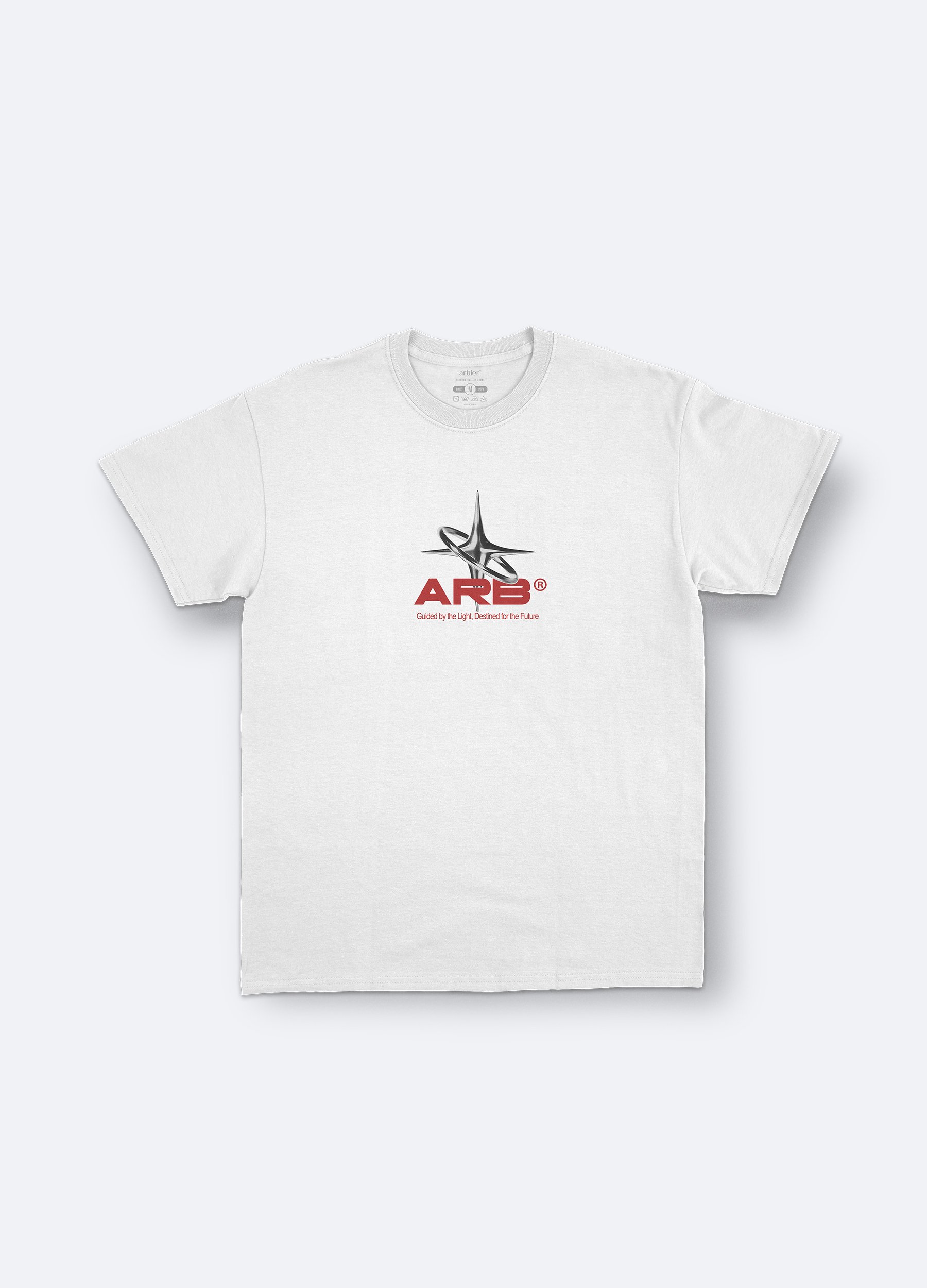 Arb Metal Star Oversize Baskılı Tişört - Beyaz