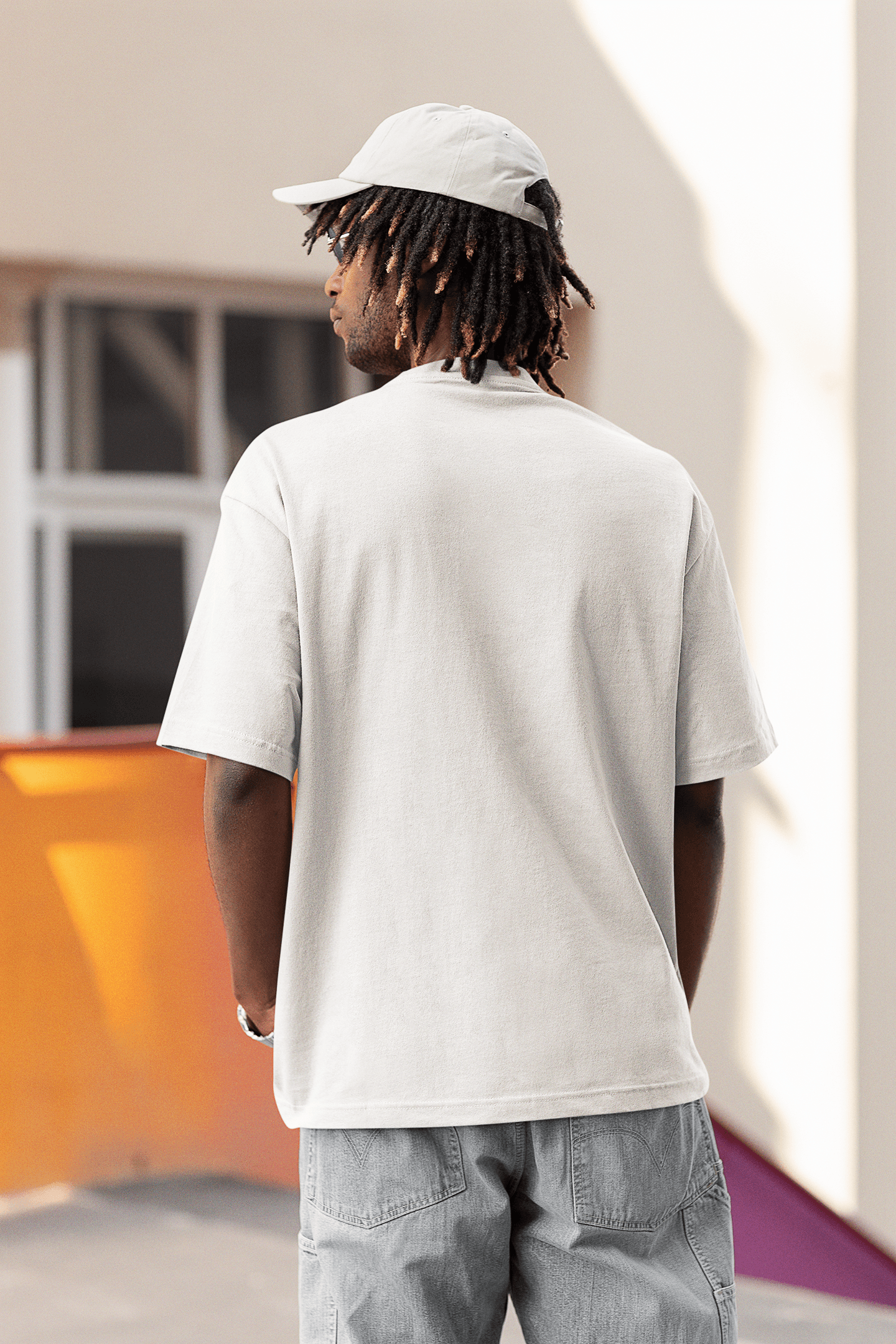 Carefree Oversize Baskılı Beyaz Tişört