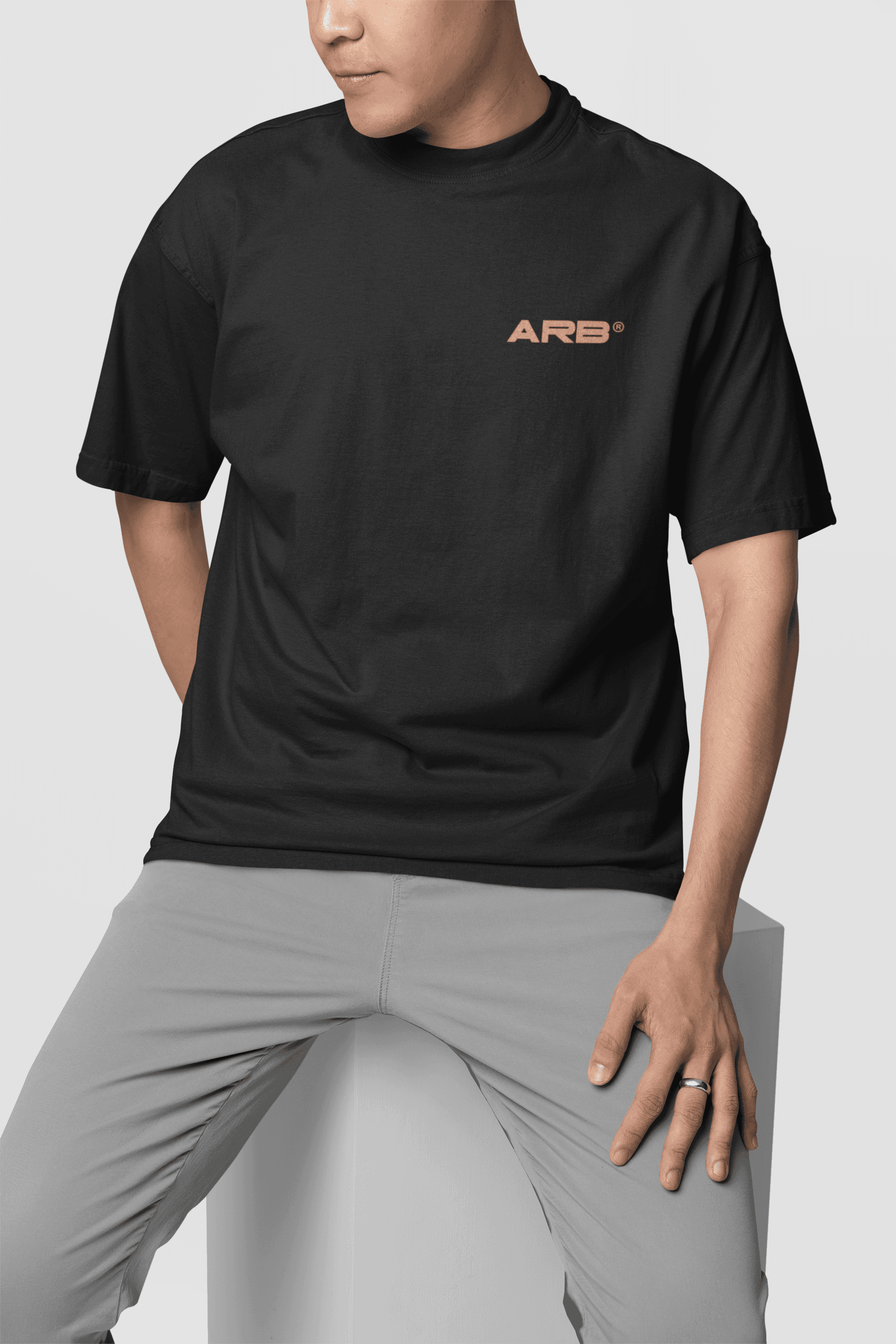 Arb Oversize Baskılı Siyah Tişört