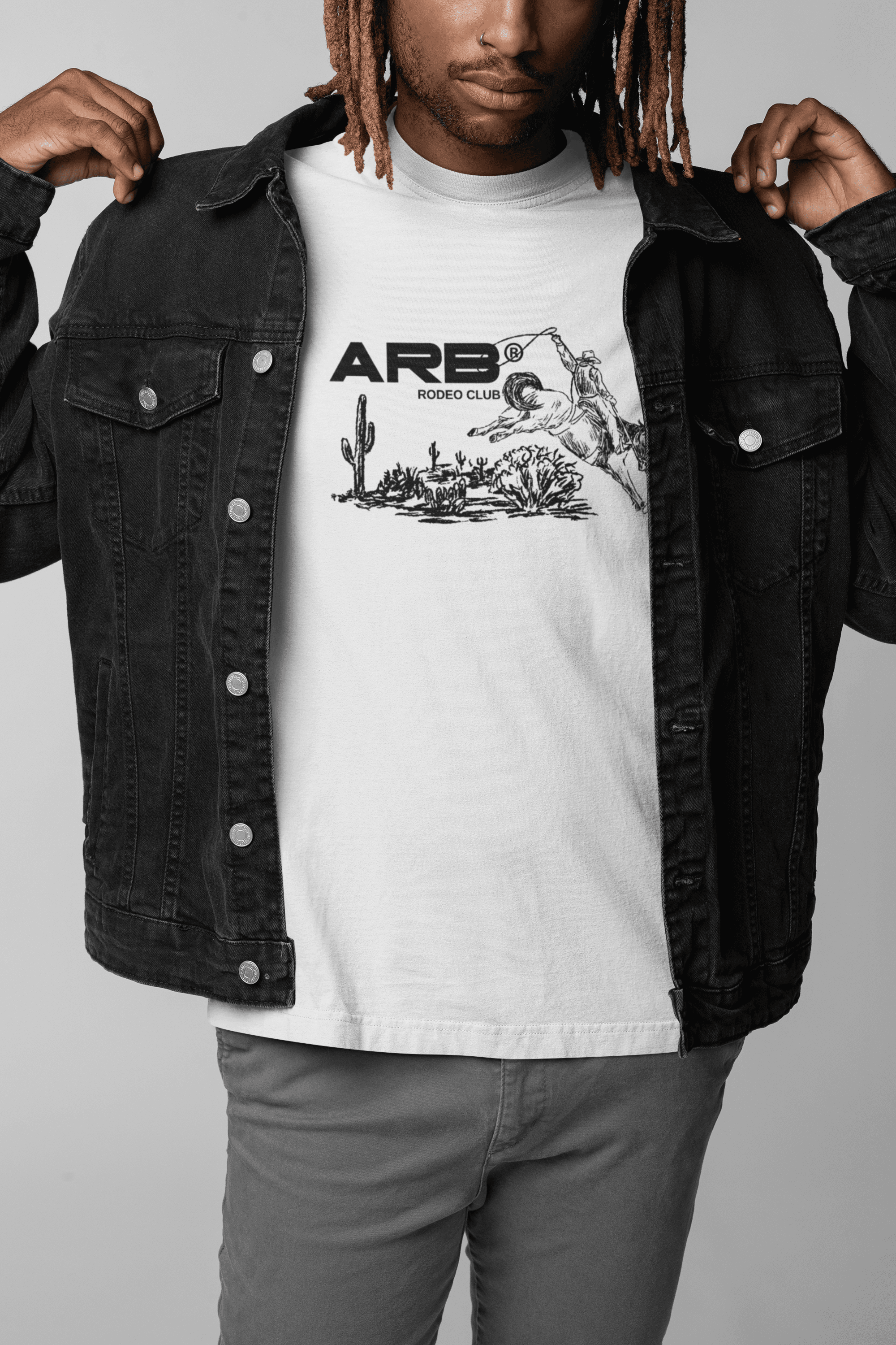 Rodeo Club Oversize Baskılı Beyaz Tişört