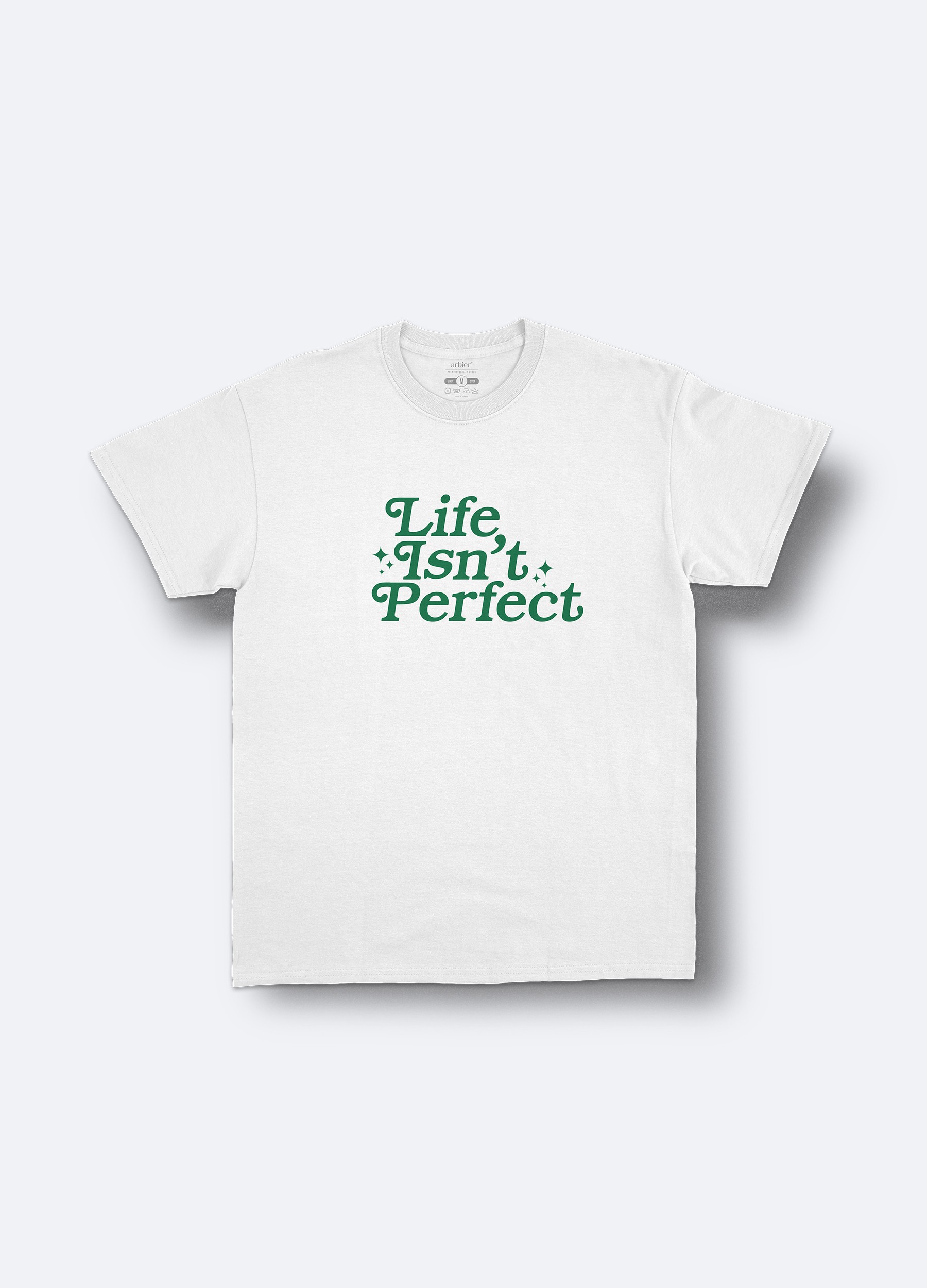 Life Isnt Perfect Oversize Baskılı Beyaz Tişört