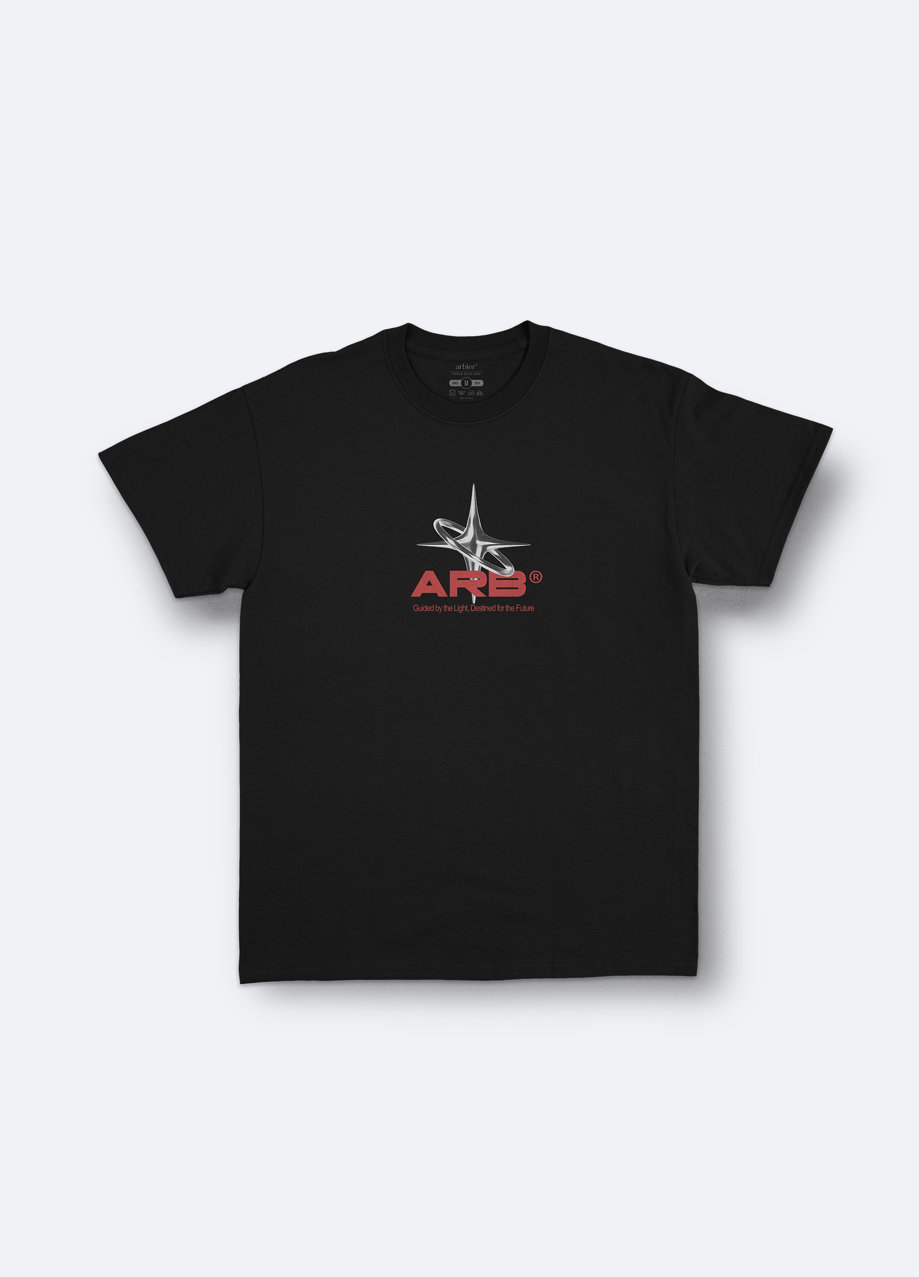 Arb Metal Star Oversize Baskılı Tişört - Siyah