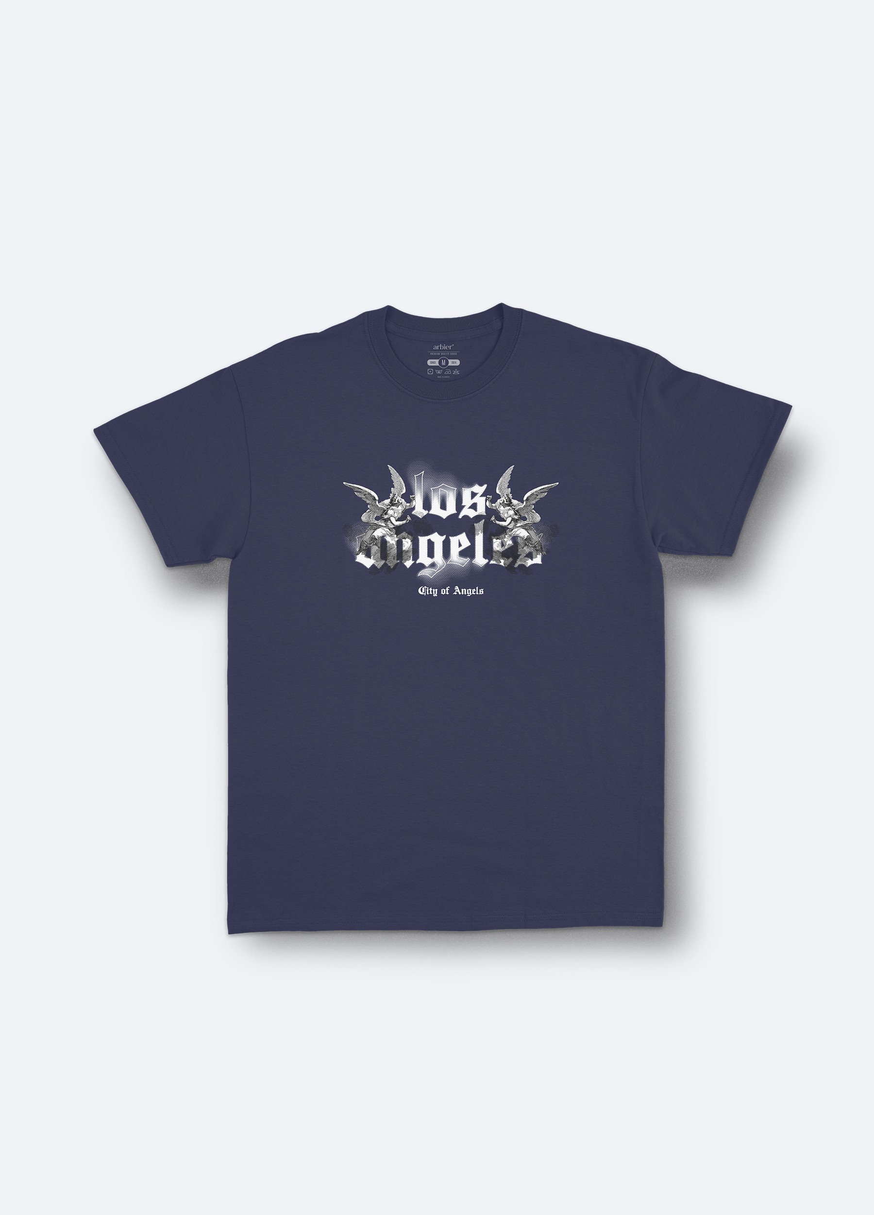 Los Angels  Oversize Baskılı Tişört - Lacivert