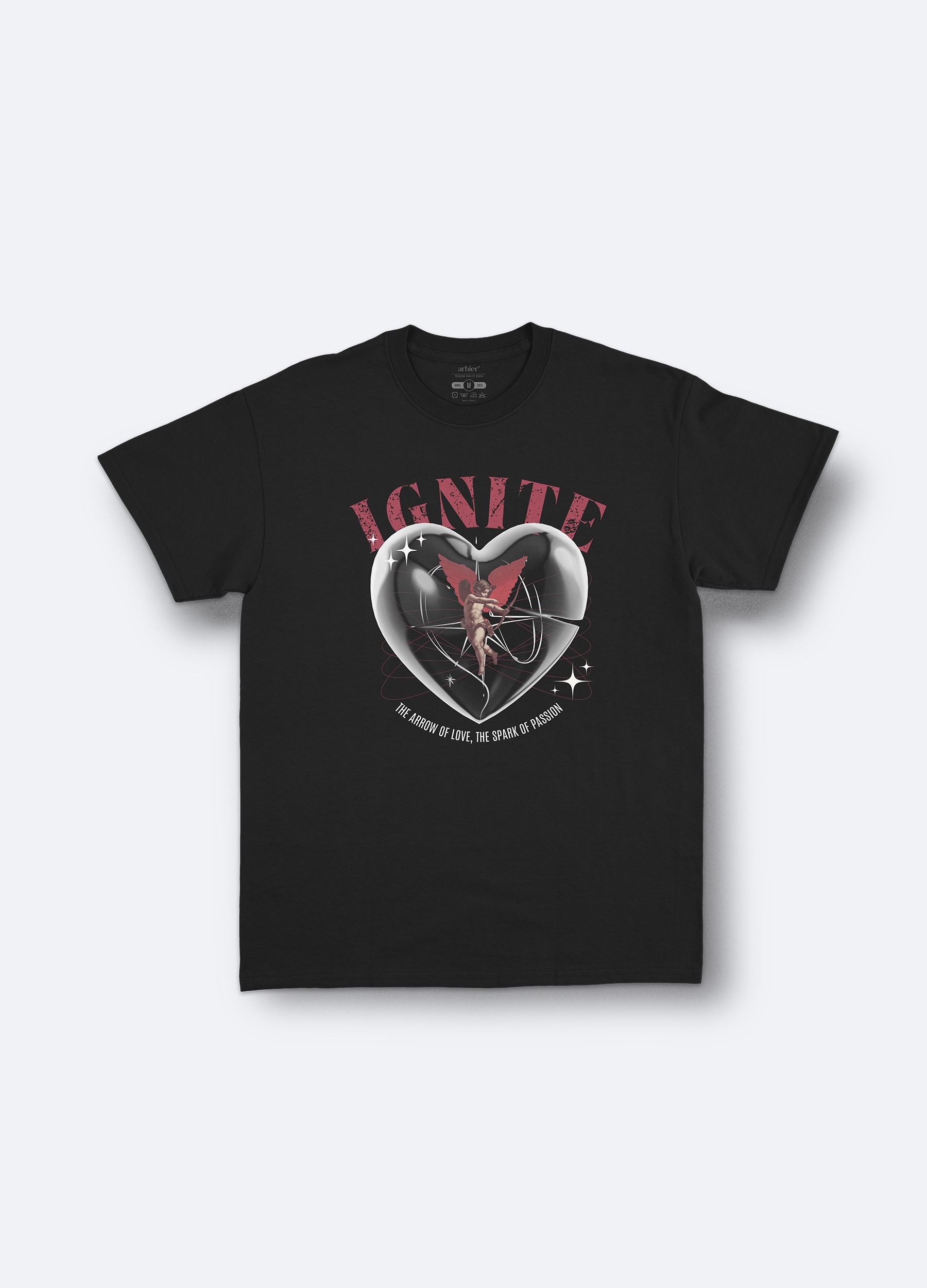 Ignite Oversize Baskılı Siyah Tişört