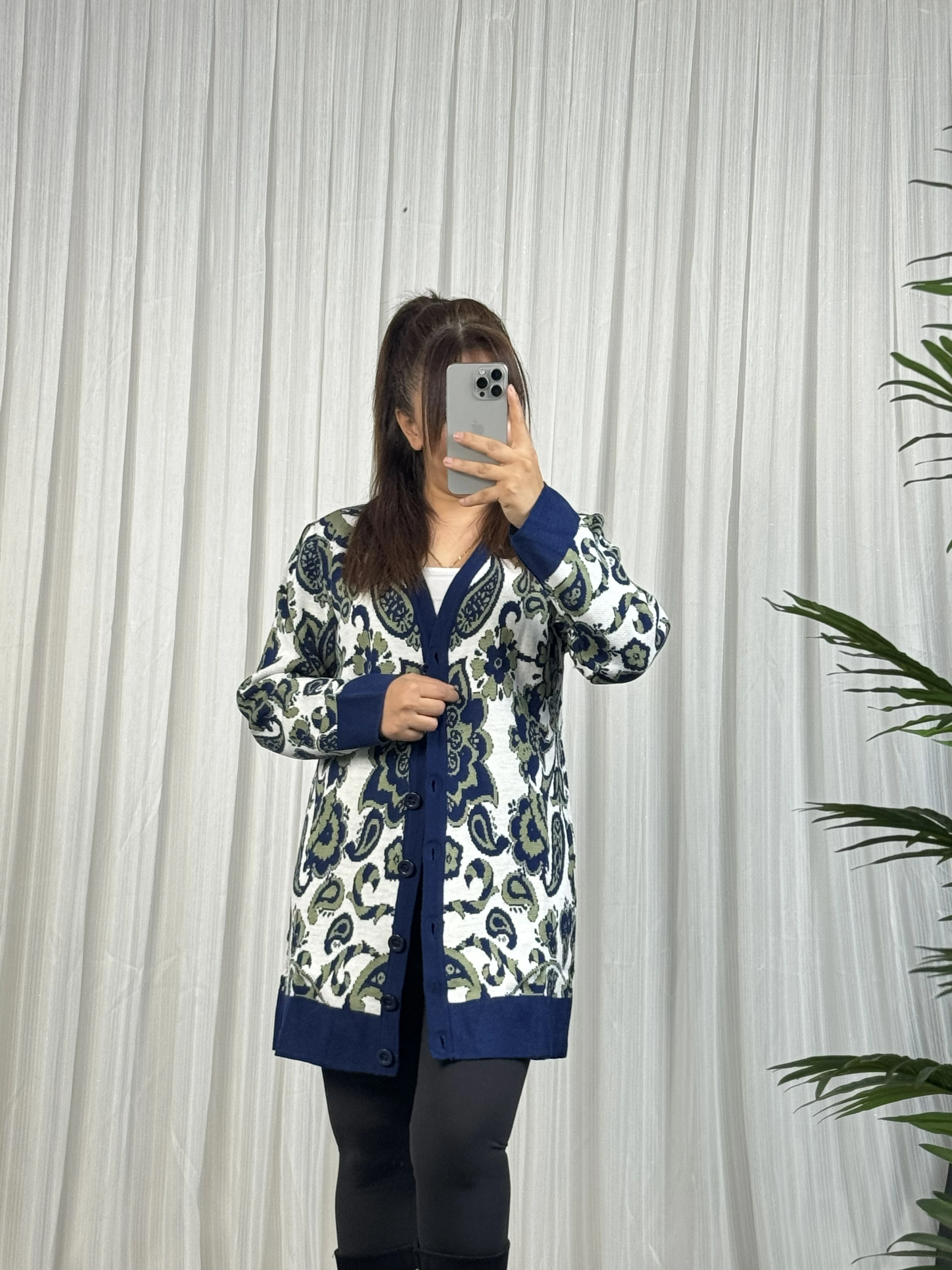 TRİKO DÜĞMELİ TUNİK HIRKA - Lacivert