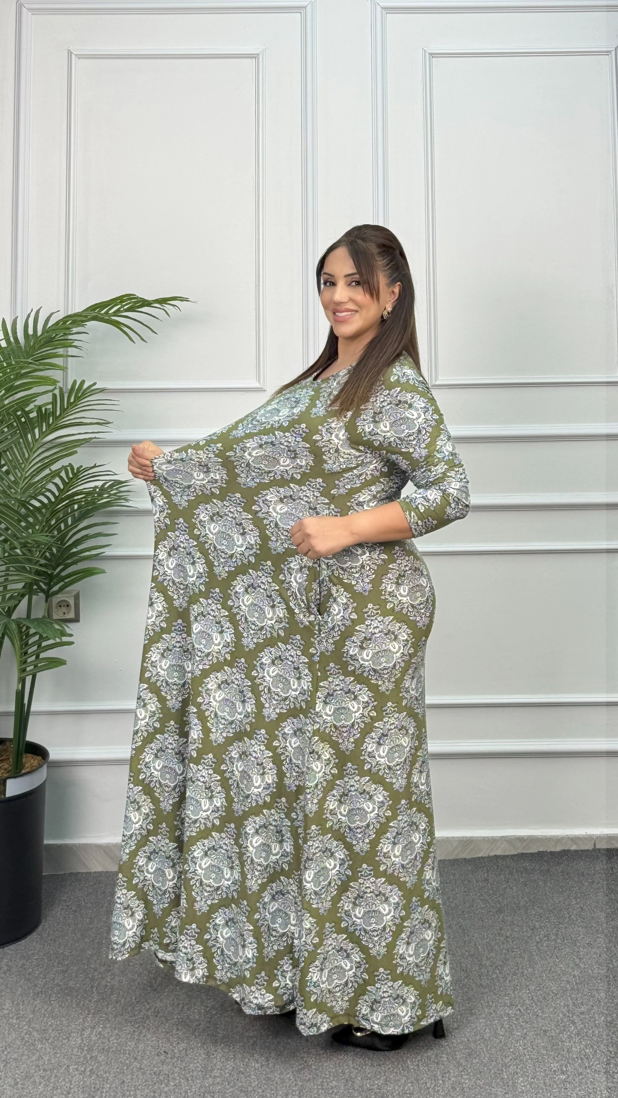 UZUN BİSİKLET YAKA ELBİSE