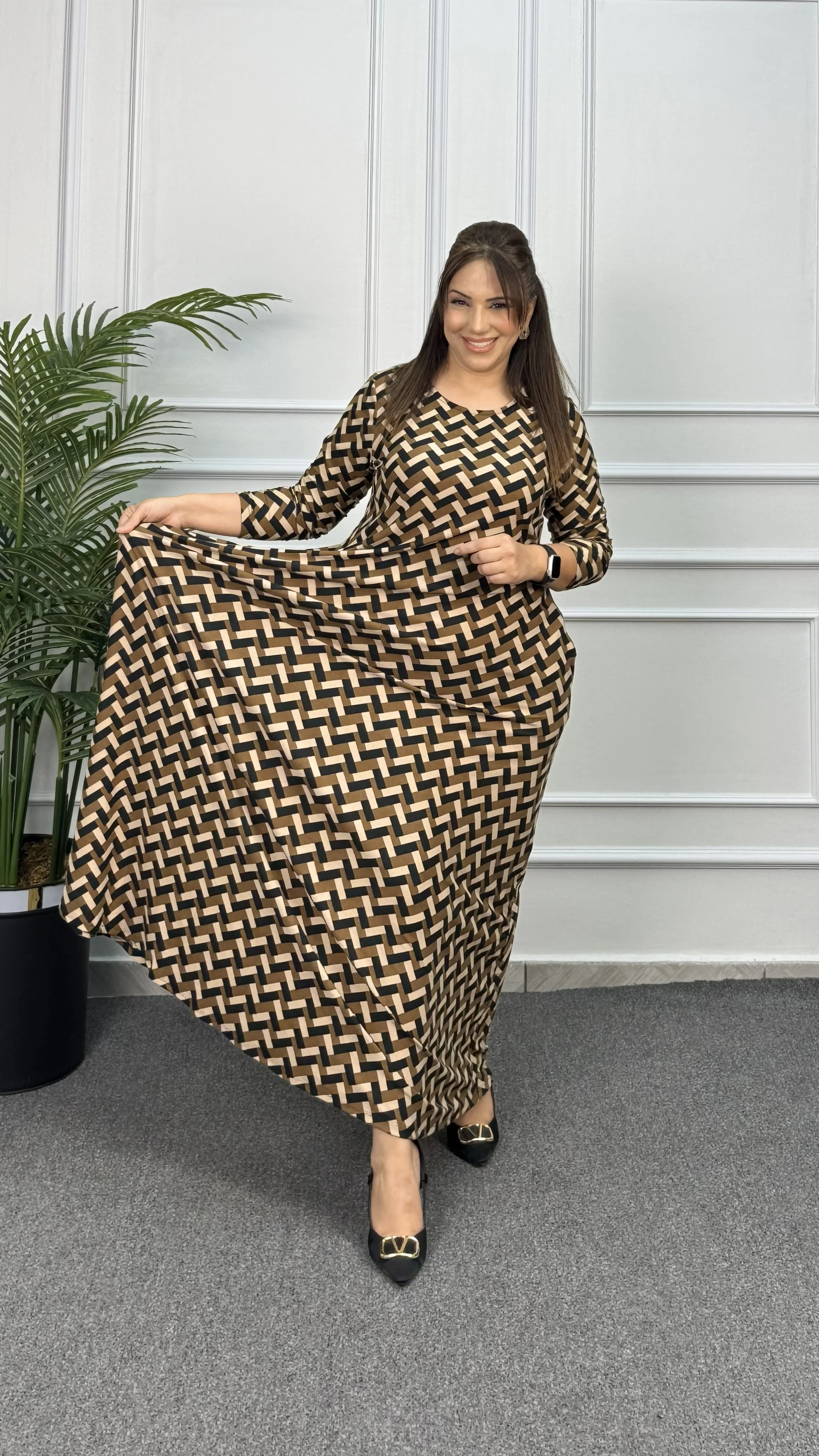 UZUN BİSİKLET YAKA ELBİSE