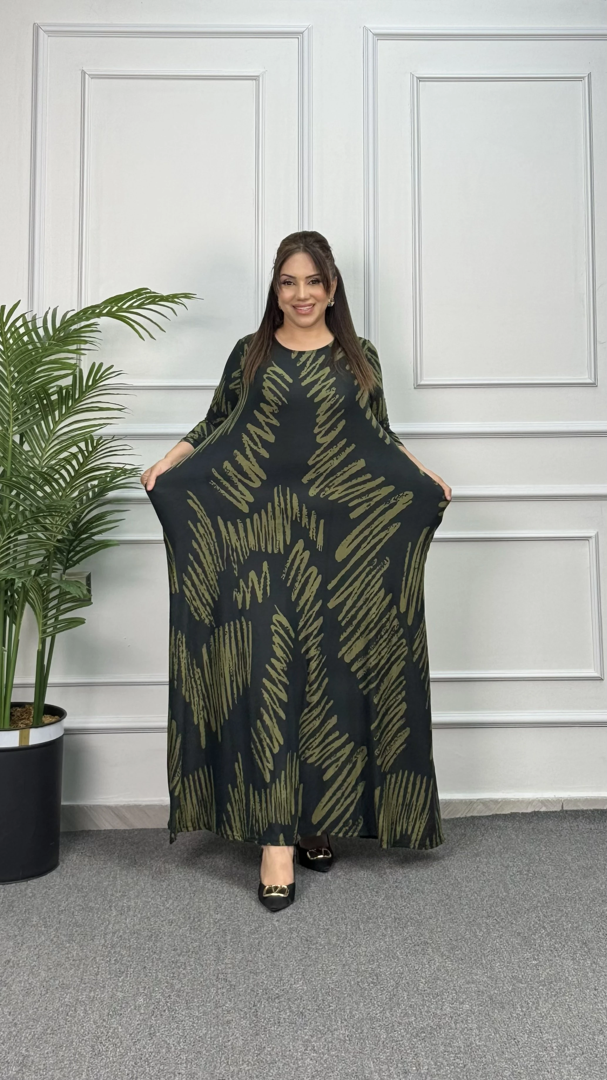 UZUN BİSİKLET YAKA ELBİSE