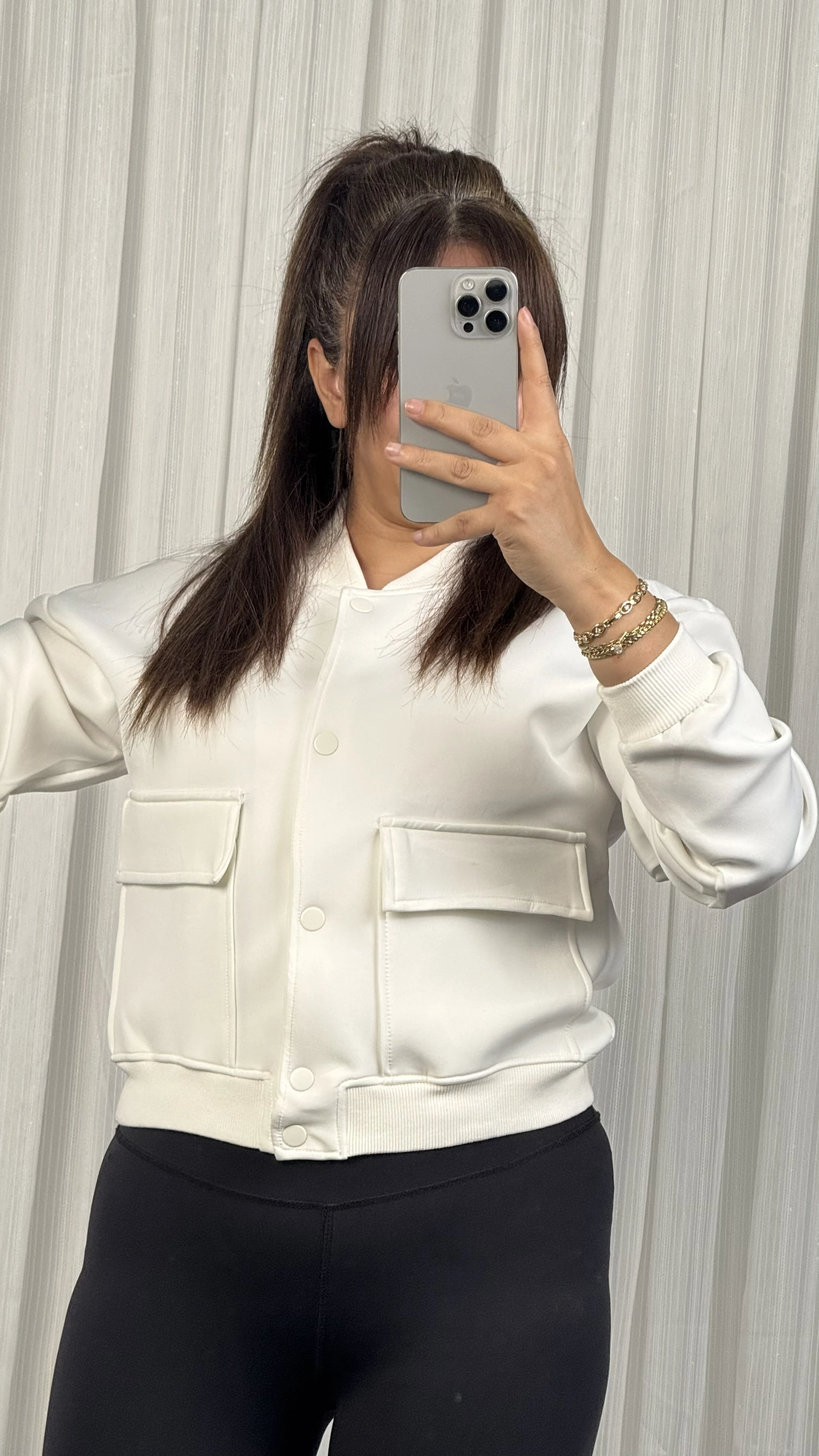  SCUBA KUMAŞ BOMBER CEKET  - Beyaz