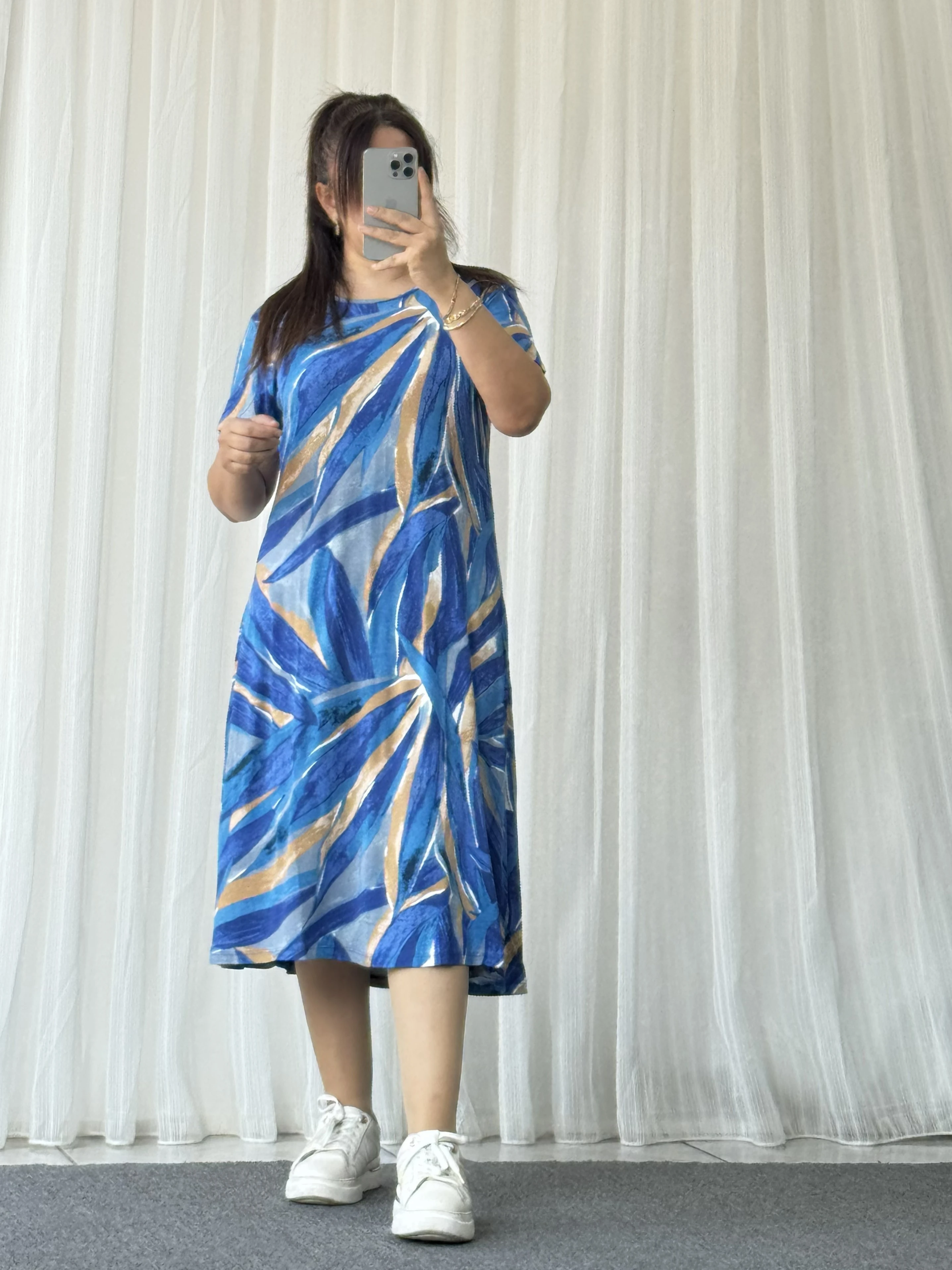 MİDİ BOY PENYE MAVİ ELBİSE 