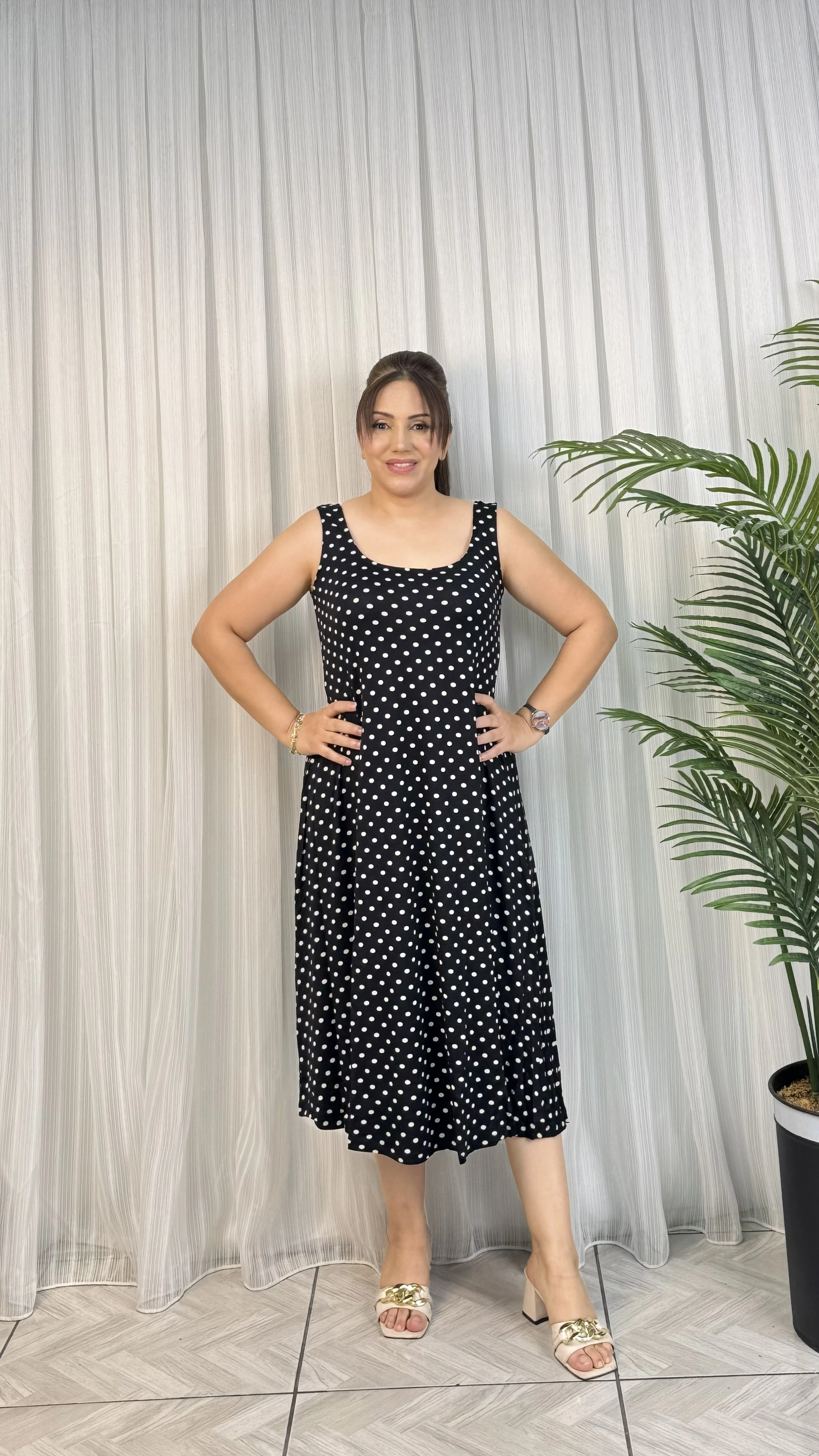 PUANLI ASKILI ELBİSE 