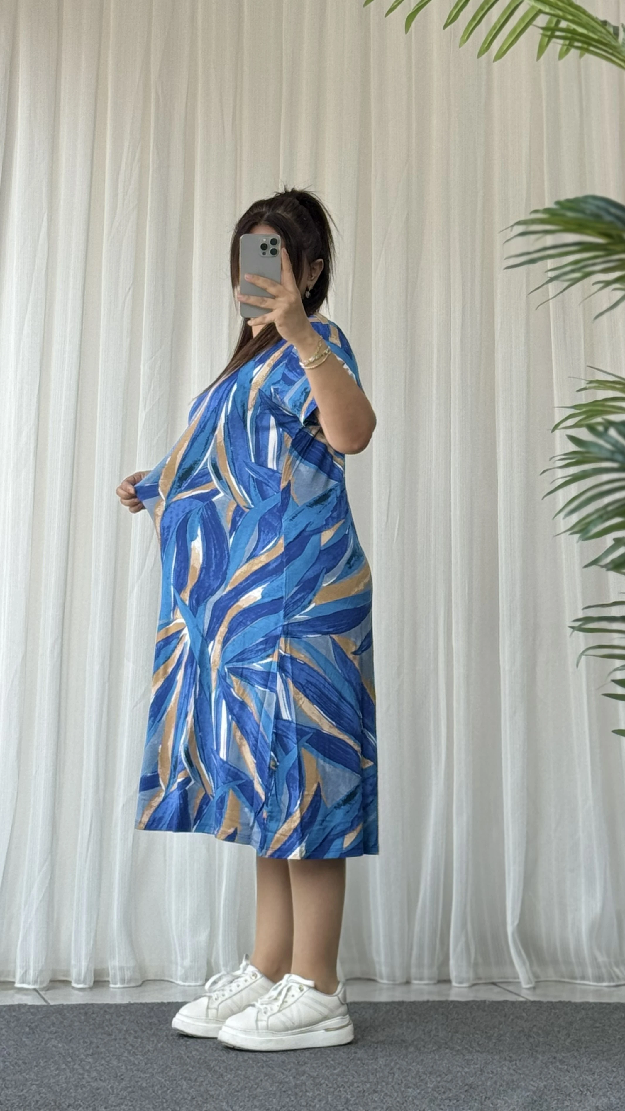 MİDİ BOY PENYE MAVİ ELBİSE 