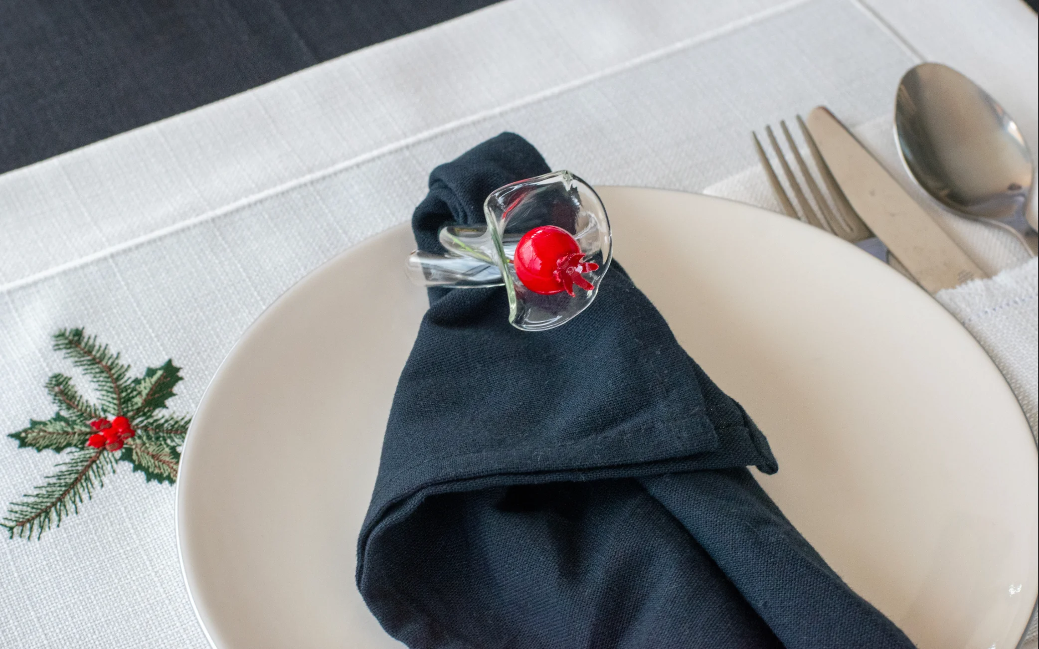 Soli Cam Peçete Yüzüğü Seti