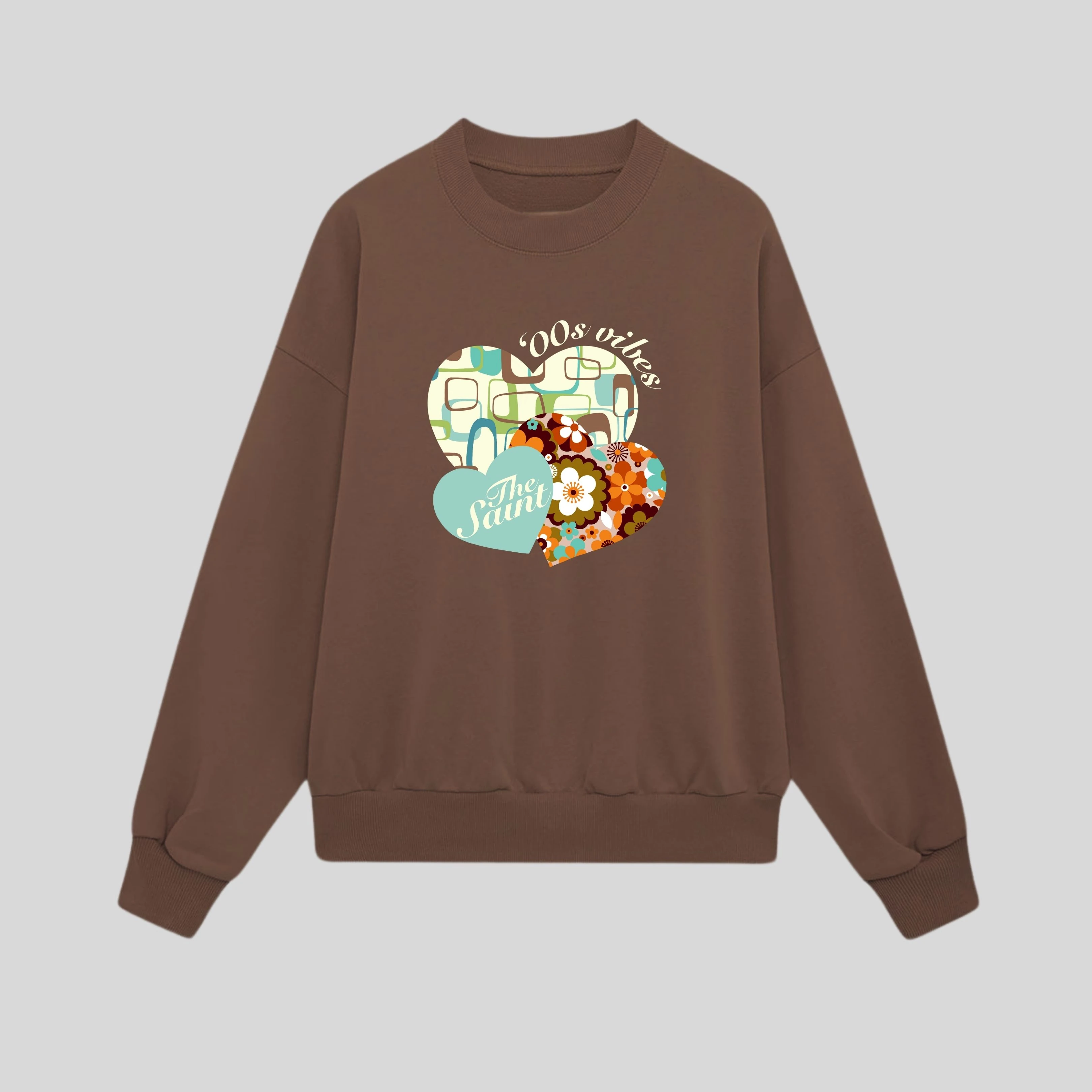 Brown 00's Vibes Oversize Sweatshirt