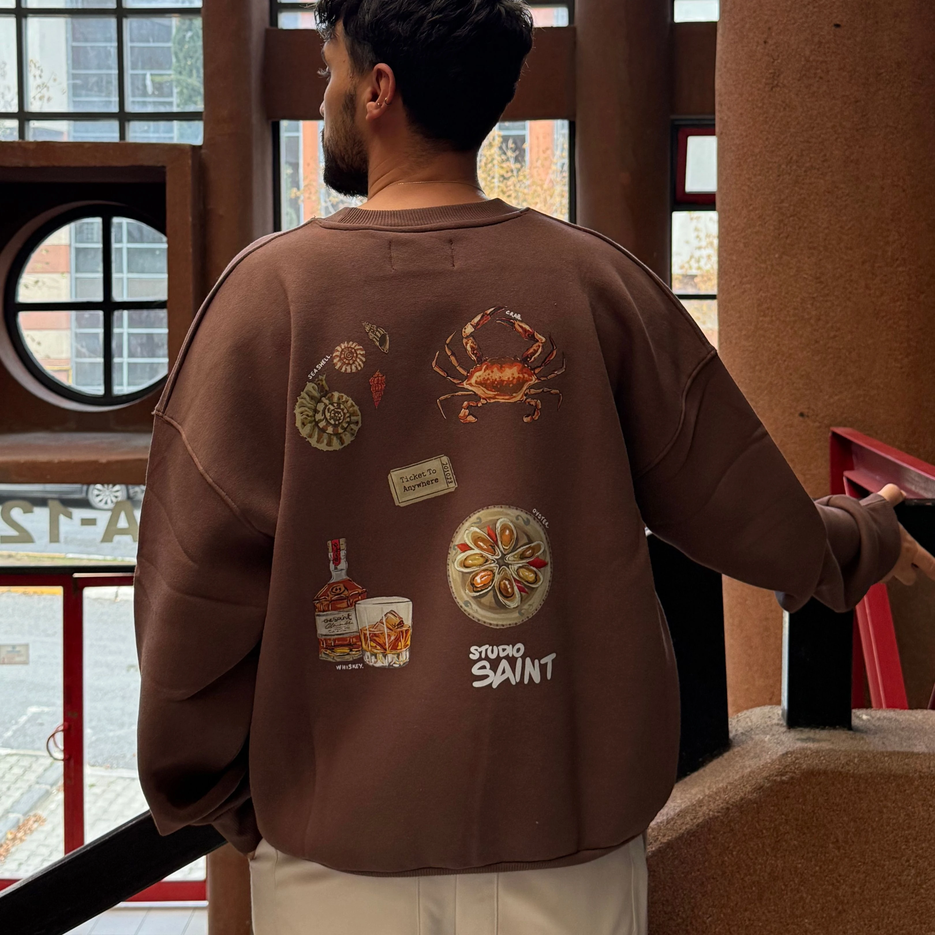 Brown Whiskey Oversize Sweatshirt