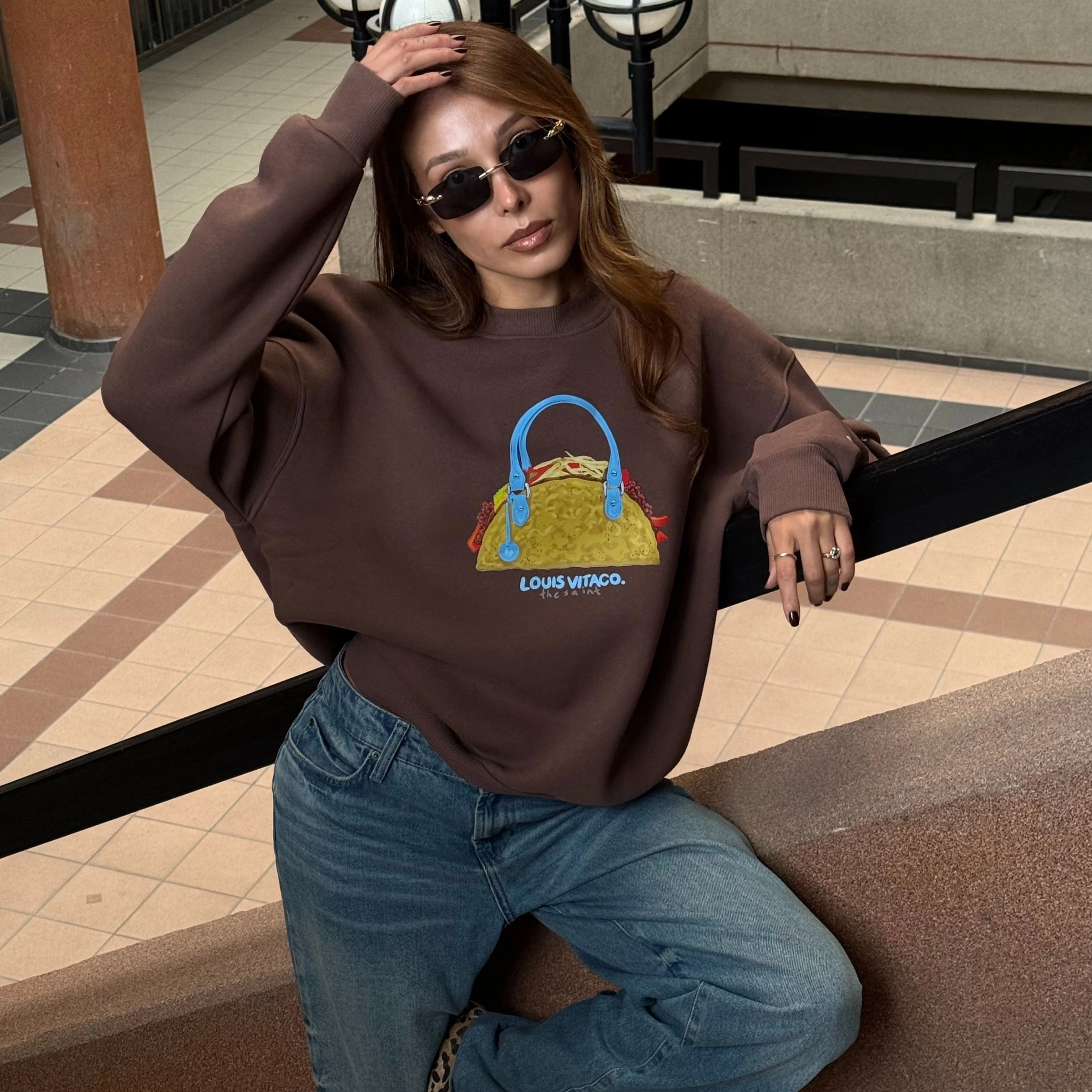 Brown Vitaco Oversize Sweatshirt