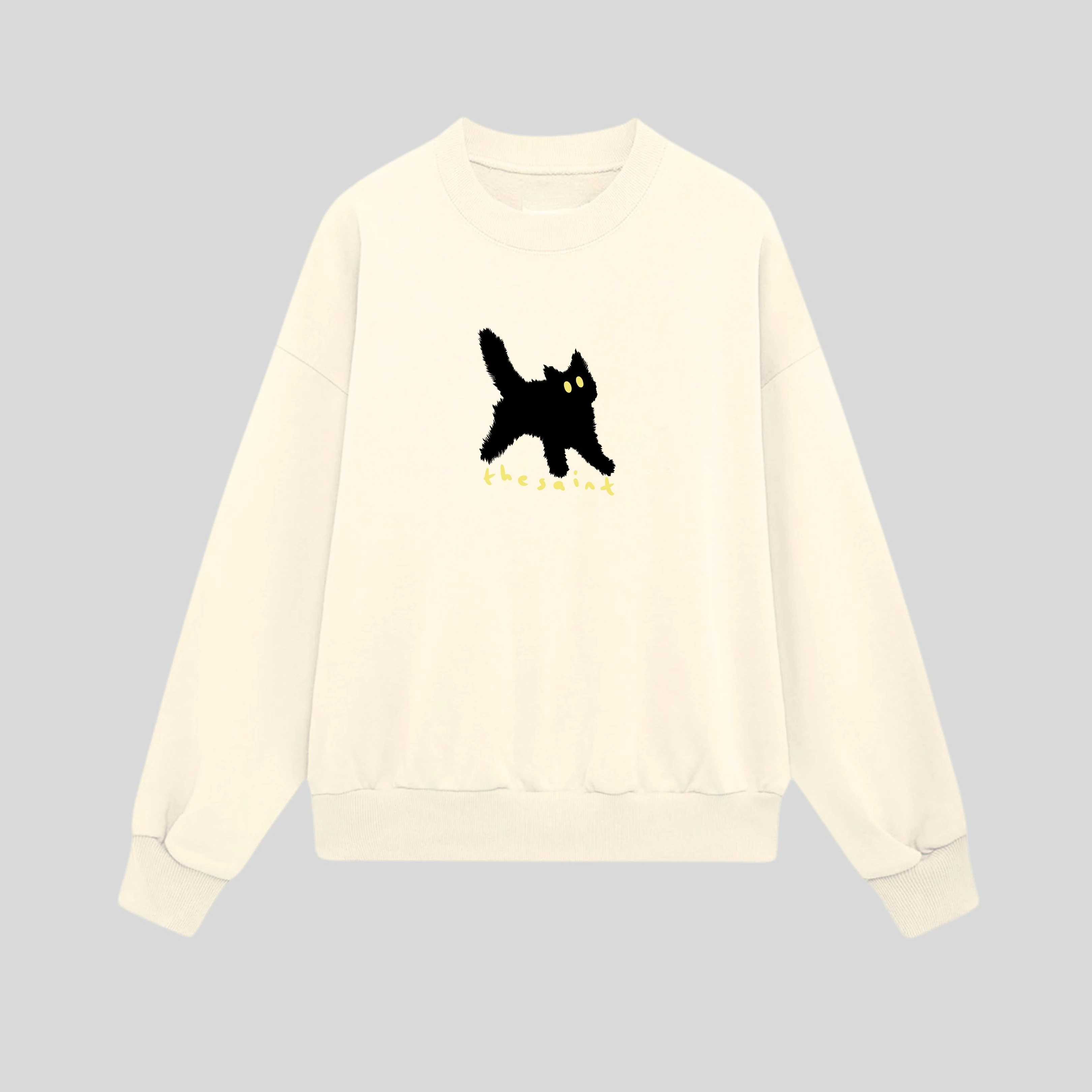 Black Cat Oversize Sweatshirt
