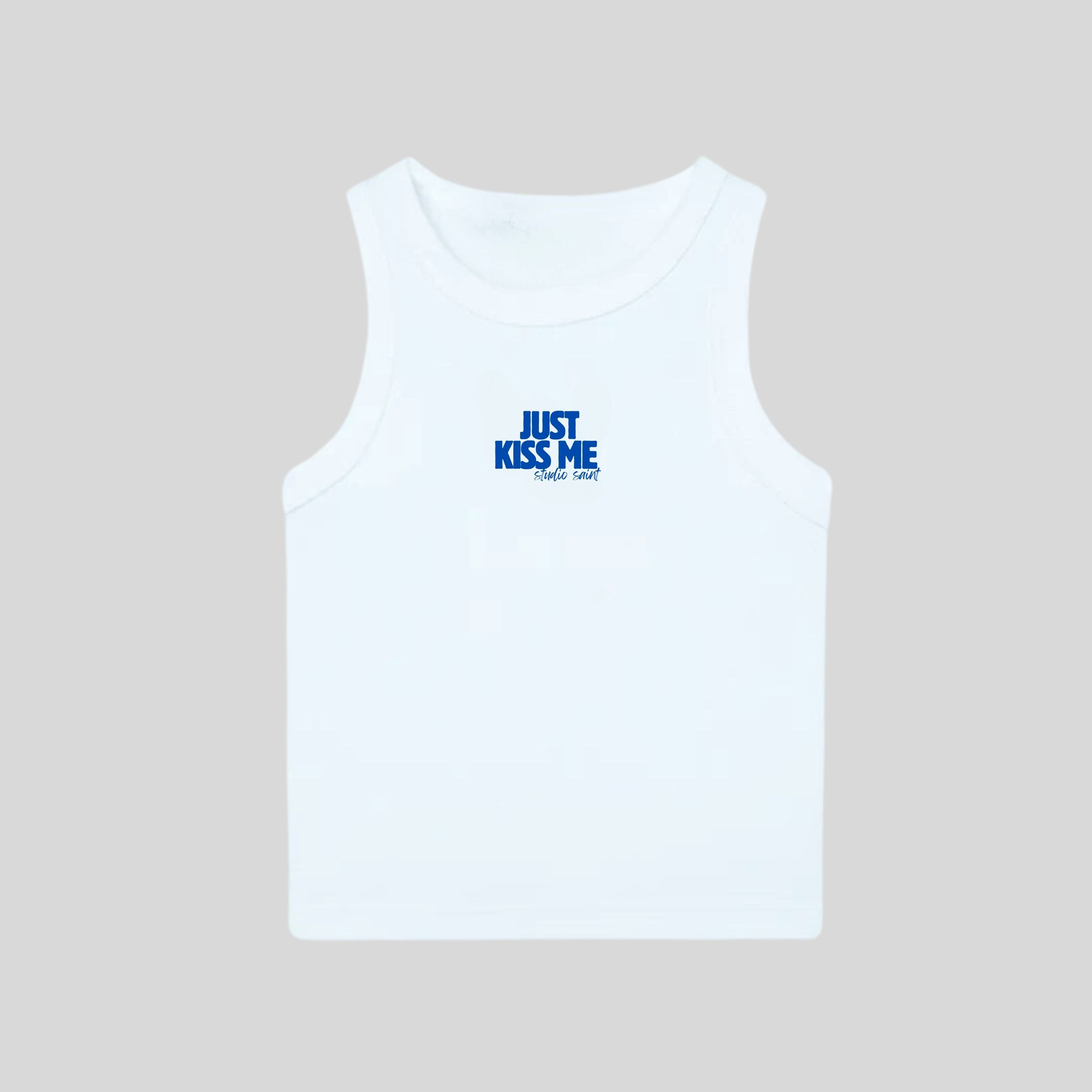 Blue Just Kiss Me Tank Top