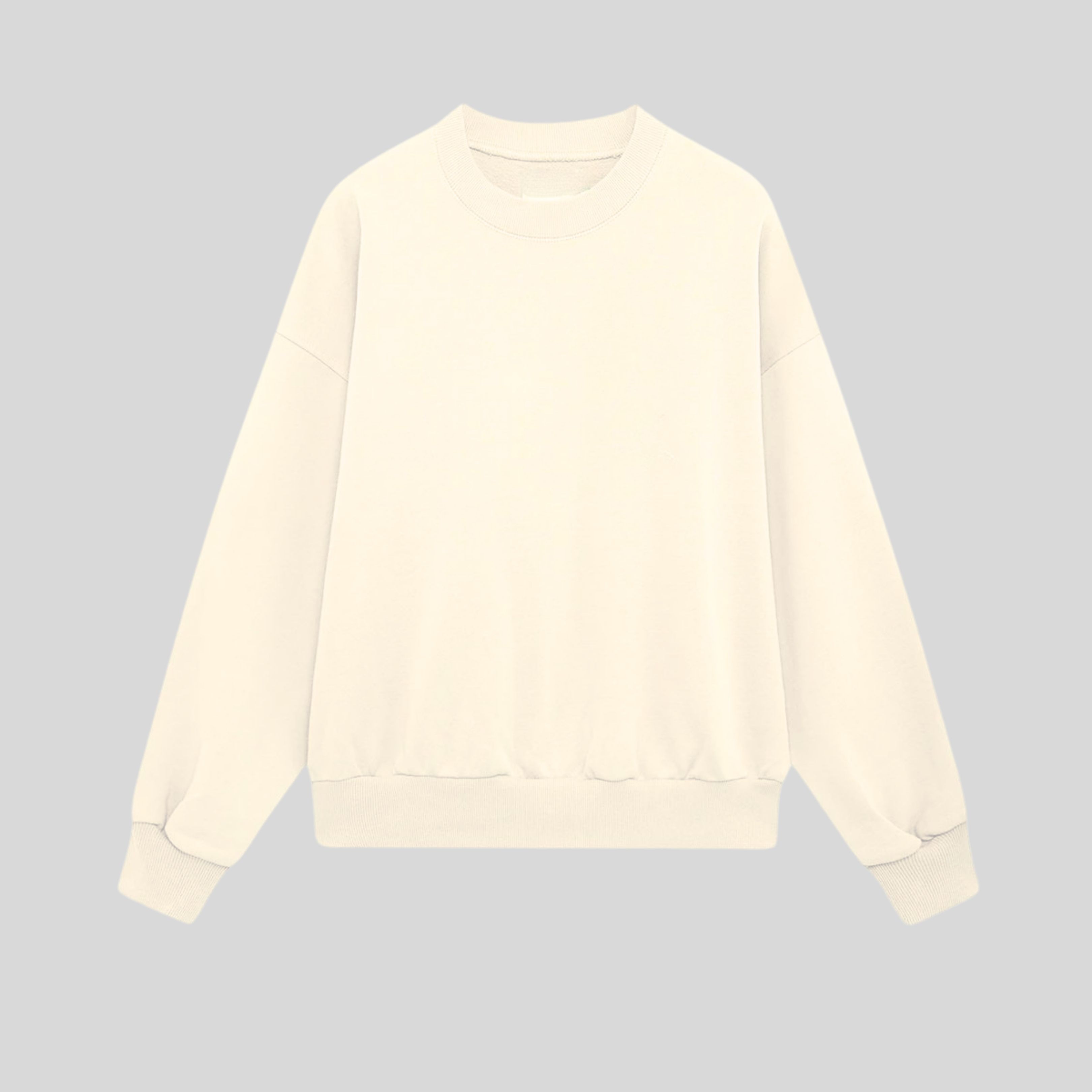 Cream Basic Oversize Sweatshirt