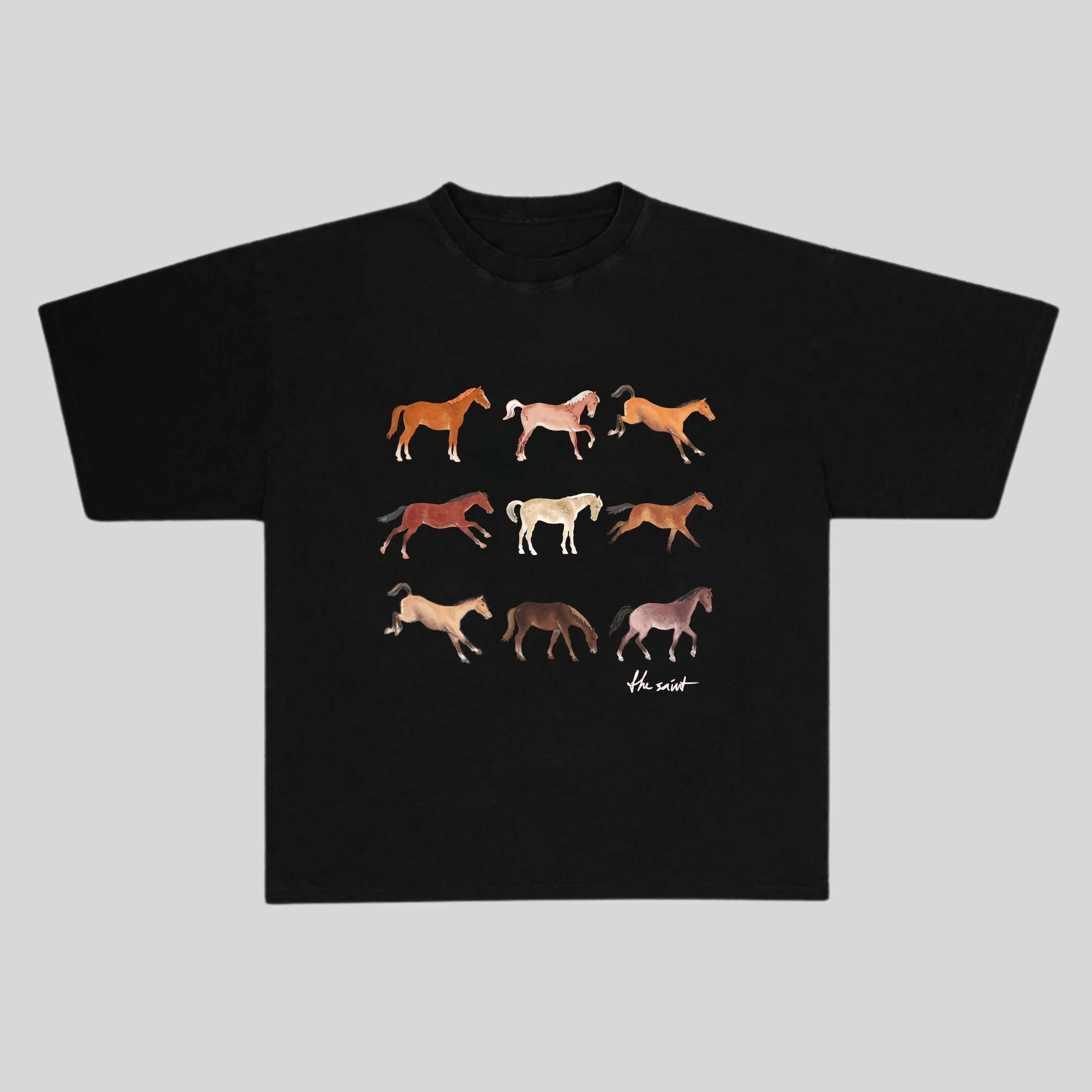 Black Horses Oversize T-shirt