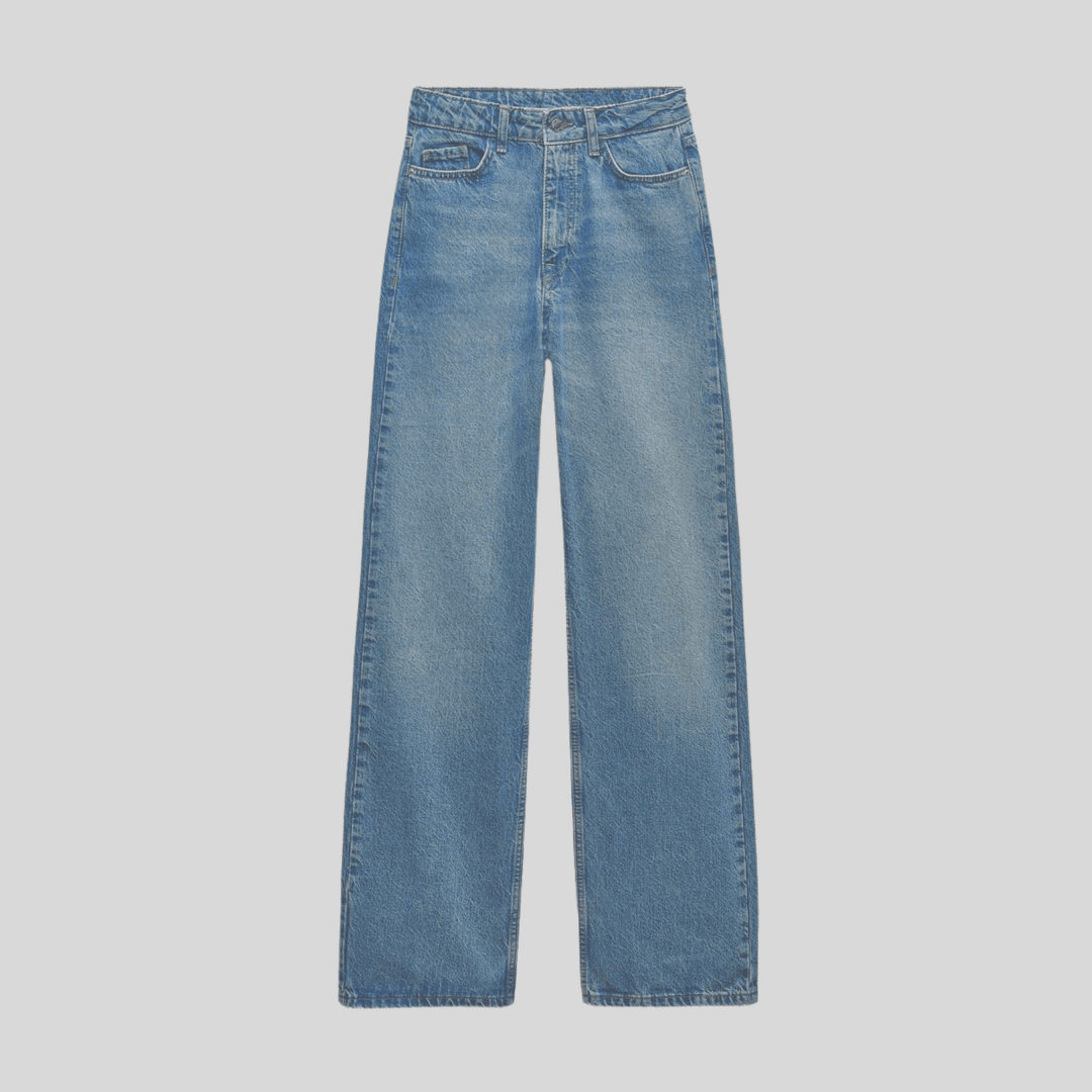 Straight Fit Super Yüksek Bel Jean - Light Blue