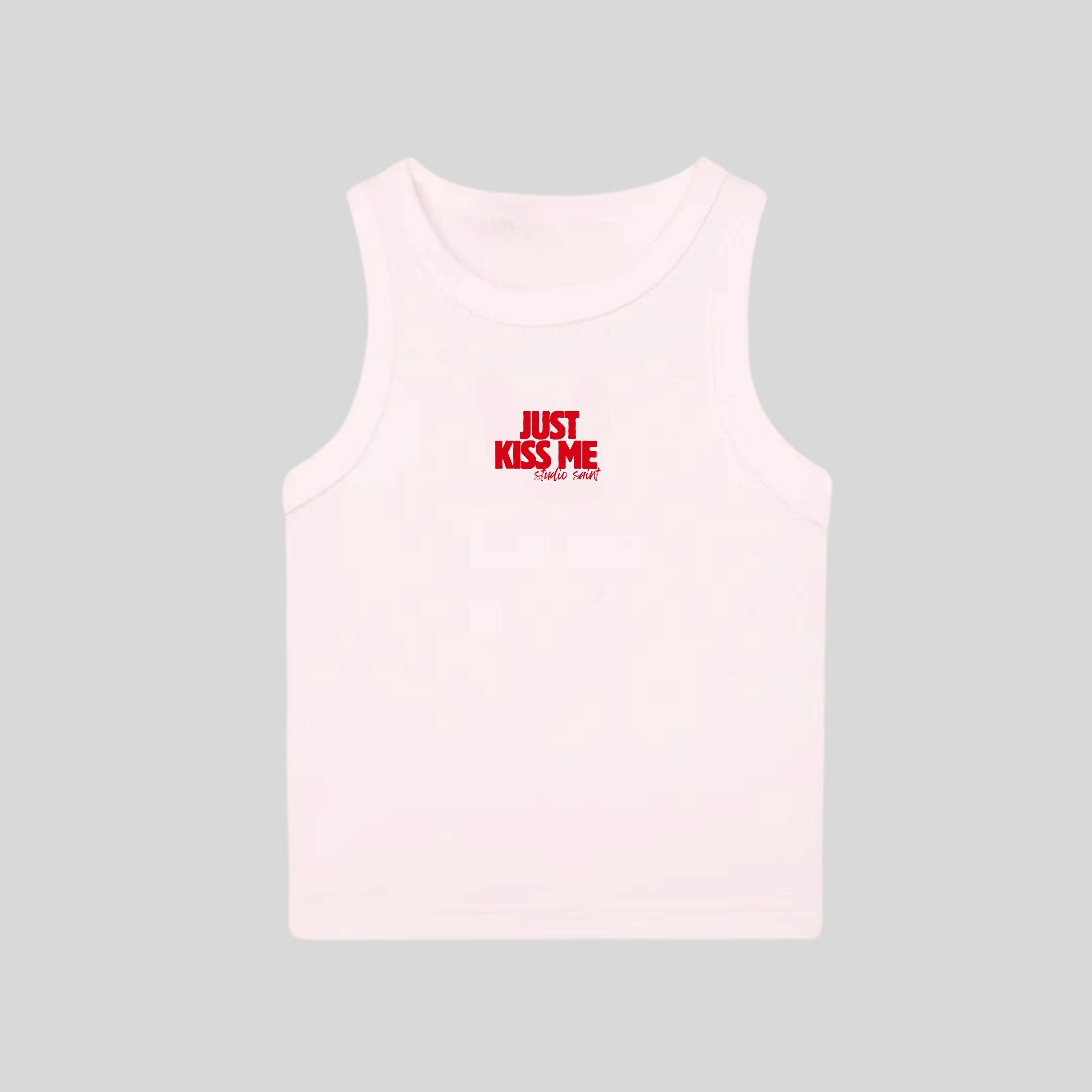 Pink Just Kiss Me Tank Top