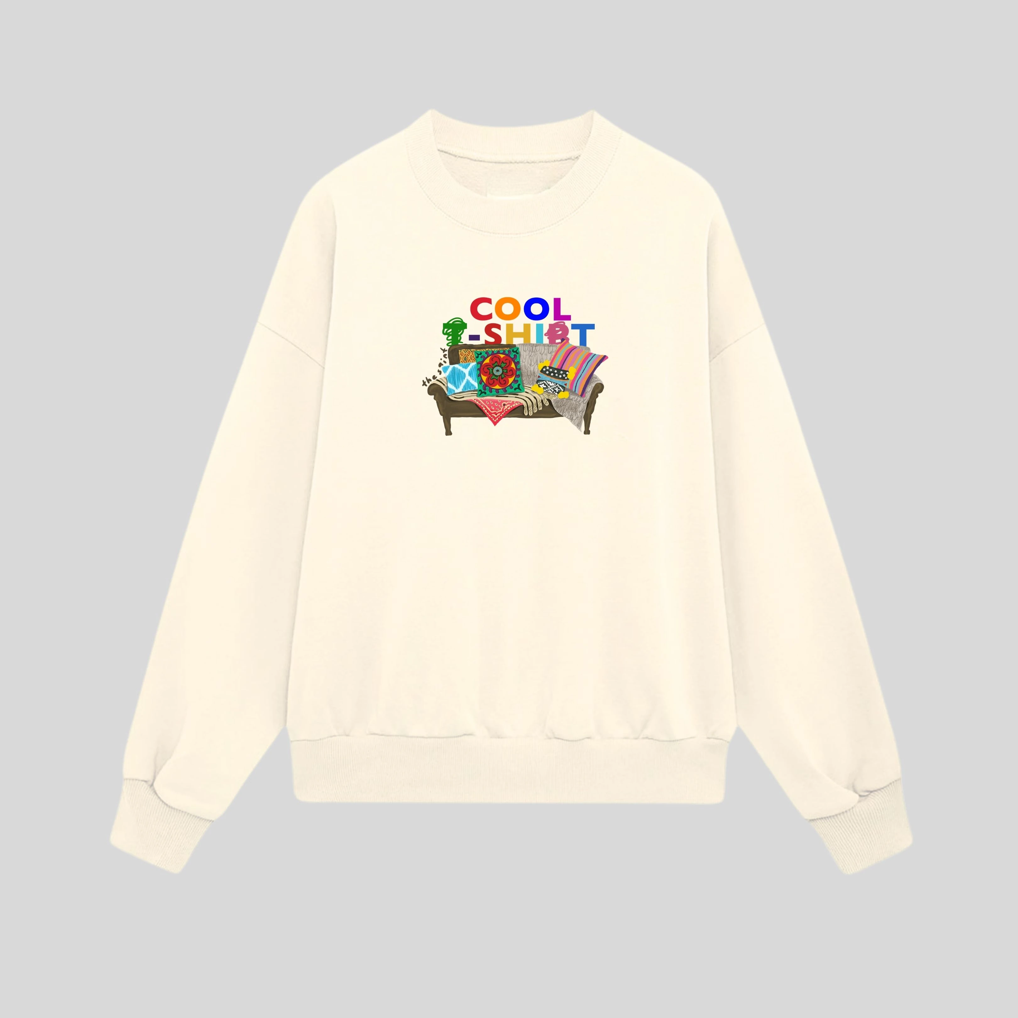 Cream Cool-Shirt Oversize Sweatshirt