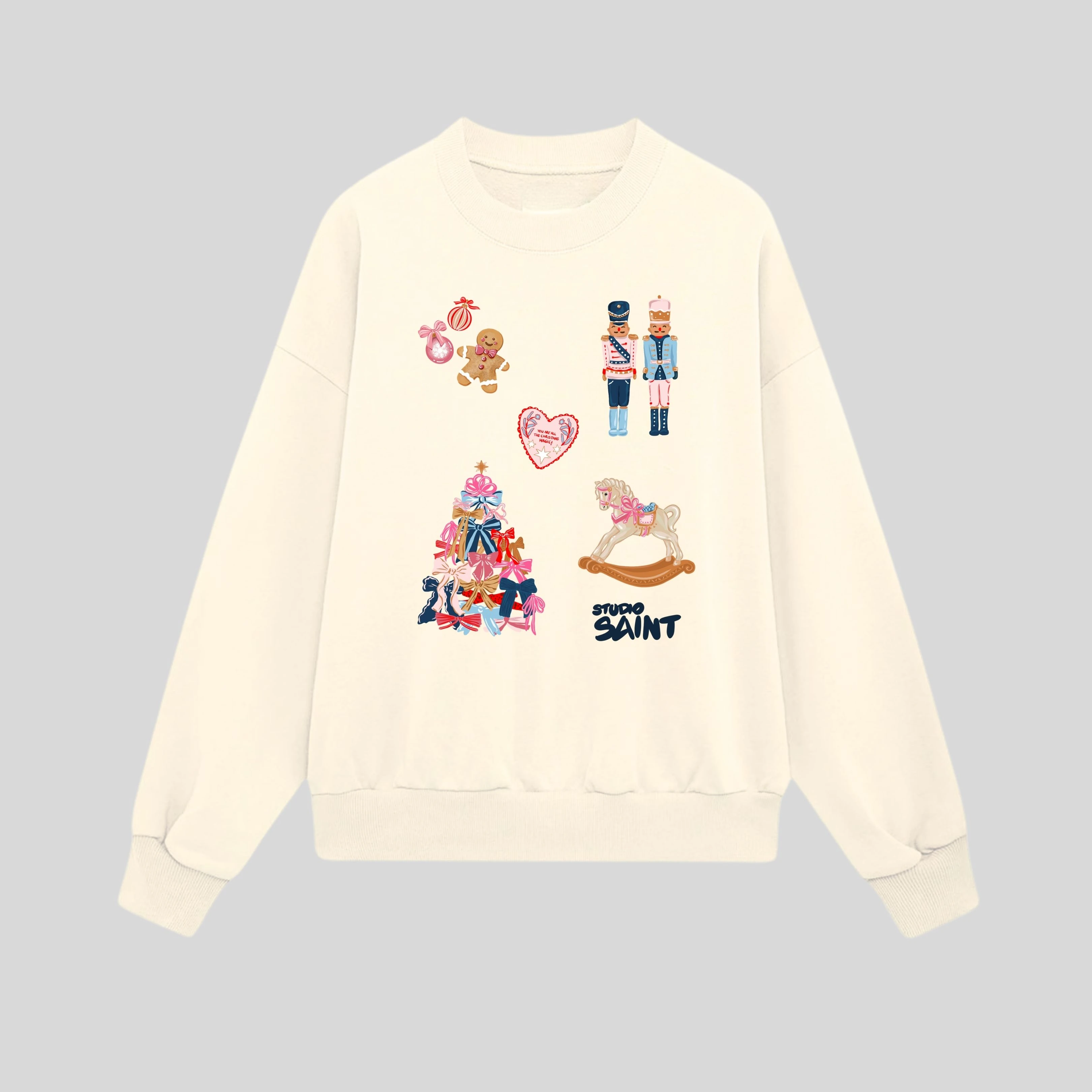Pink New Year Oversize Sweatshirt