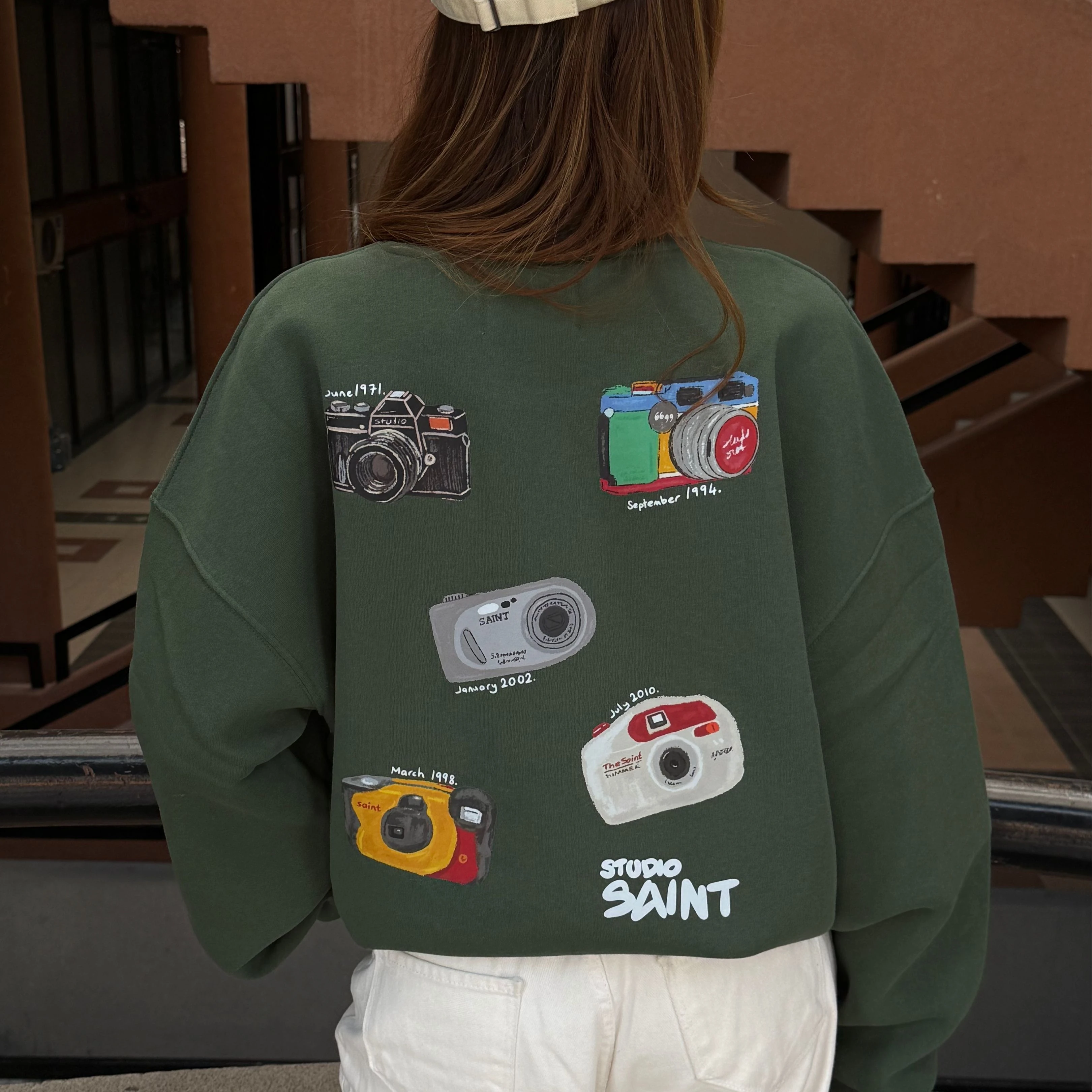 Green Photo Oversize Sweatshirt