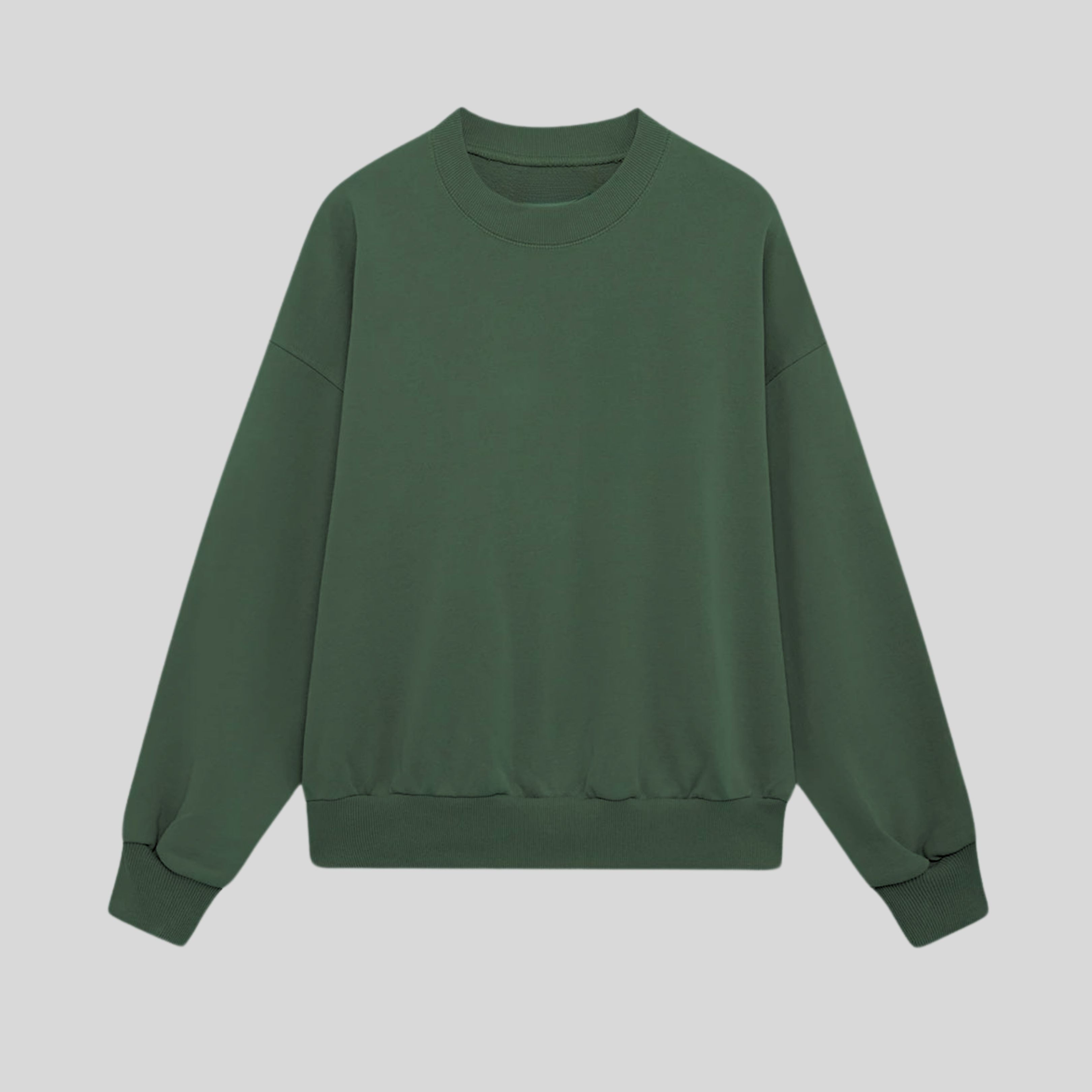 Green Basic Oversize Sweatshirt