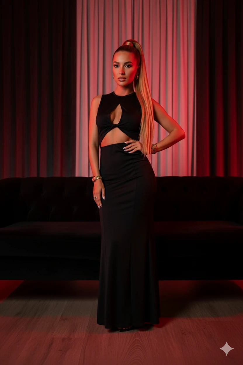 Çift taraflı giyilebilen maxi boy elbise