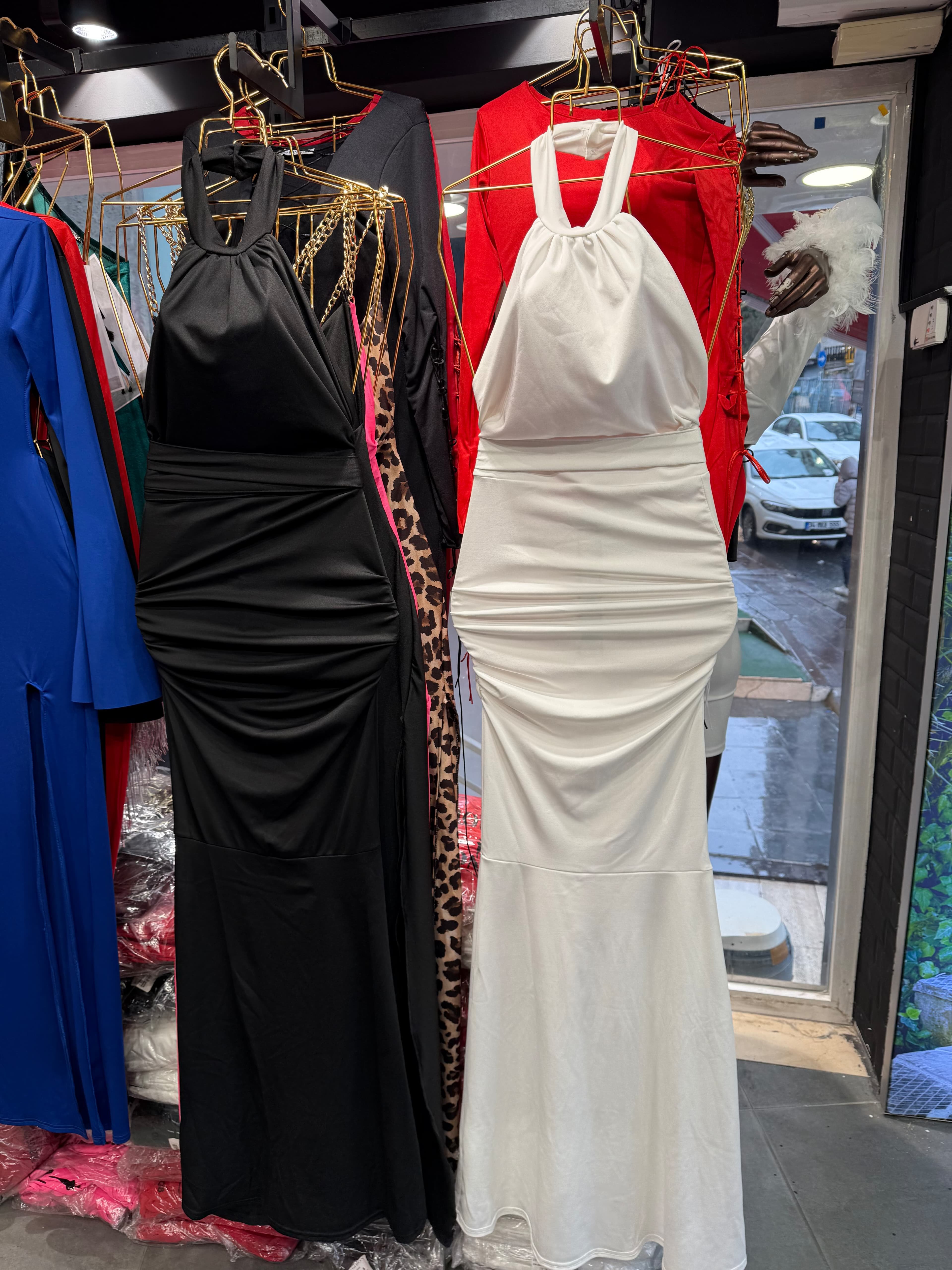 Büzgülü Maxi Boy Elbise
