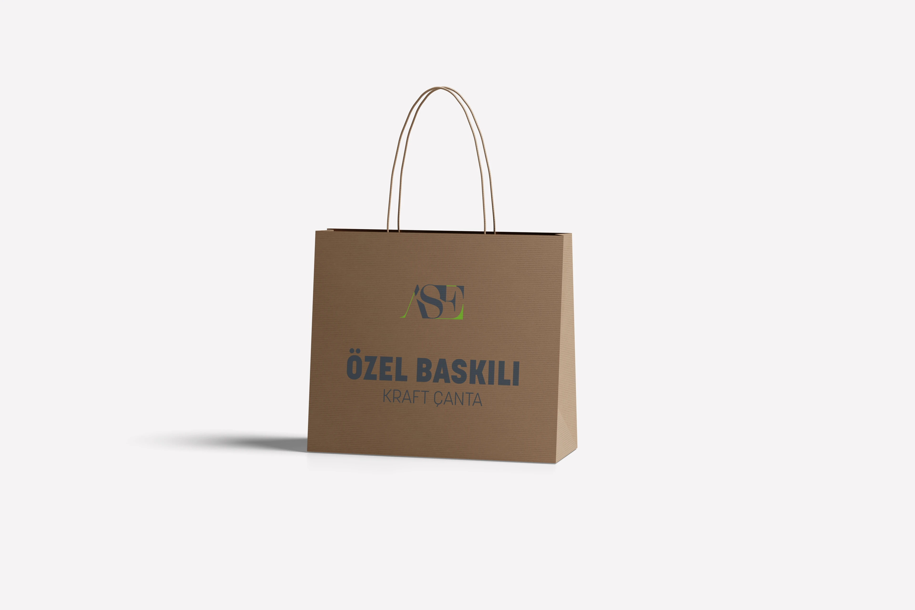 Özel Baskılı Kraft Burgulu Kağıt Çanta (50'li)