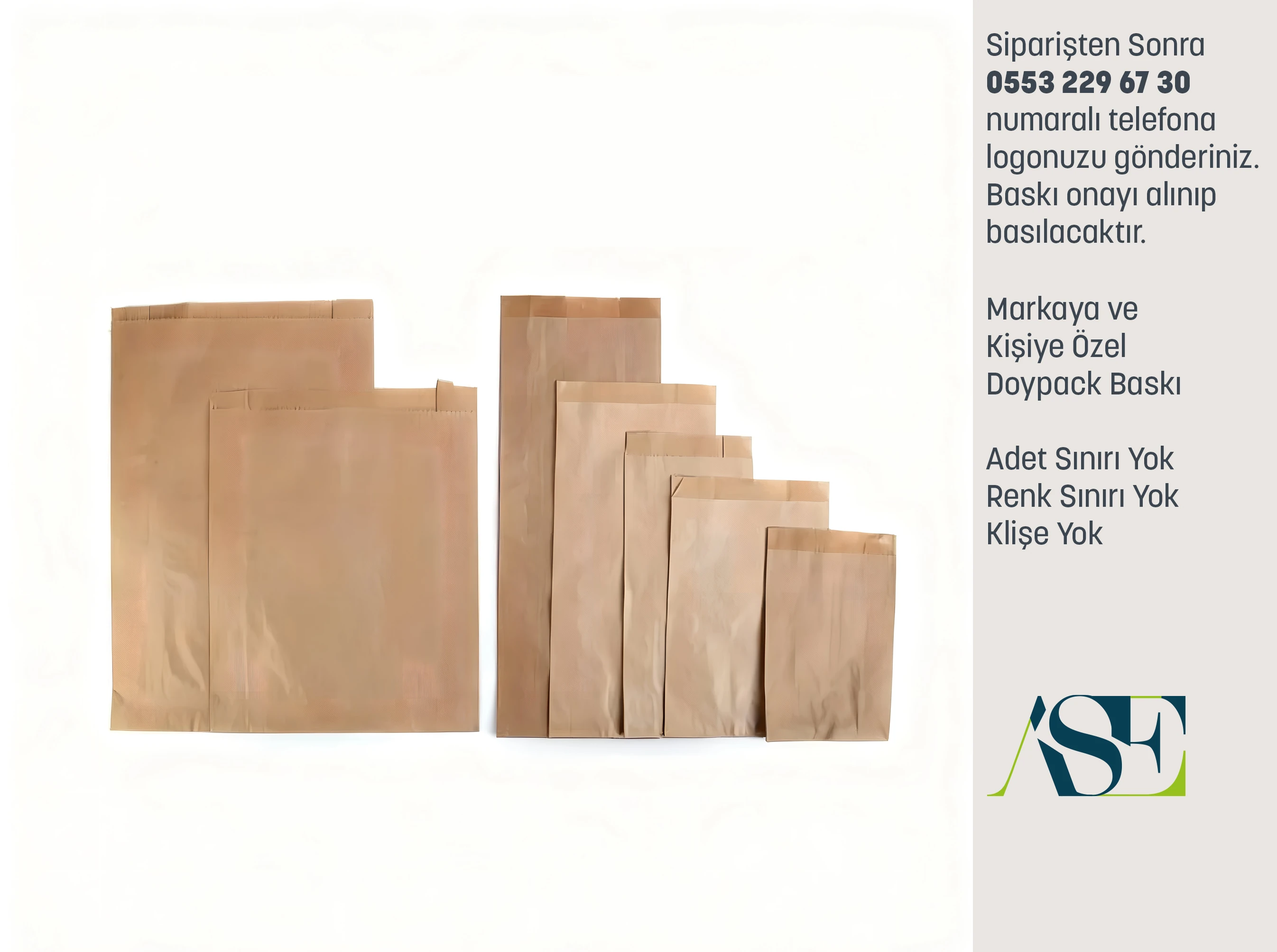 Körüklü Kese Kağıdı Tek Yüz Siyah Baskılı