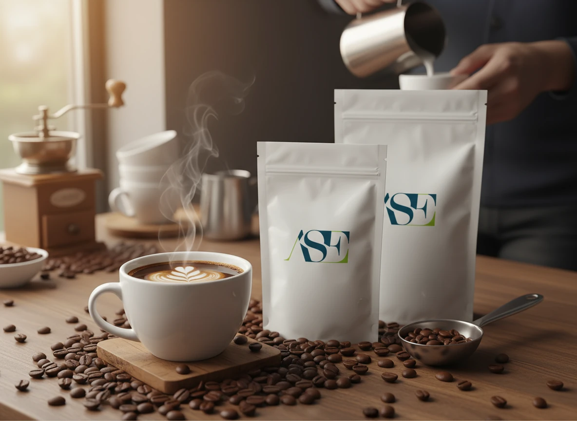 Logo Baskılı Penceresiz Beyaz Doypack