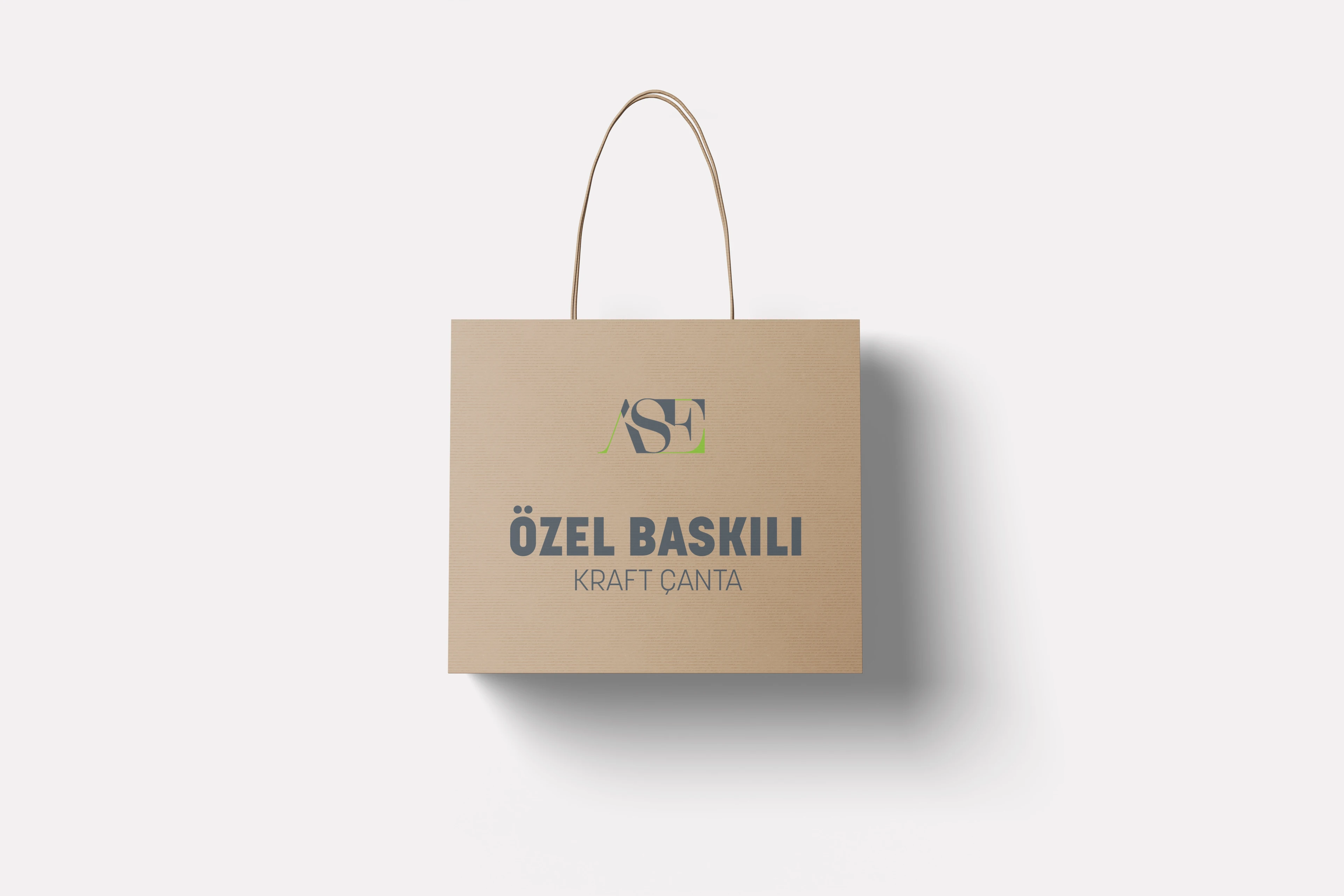 Özel Baskılı Kraft Burgulu Kağıt Çanta (50'li)