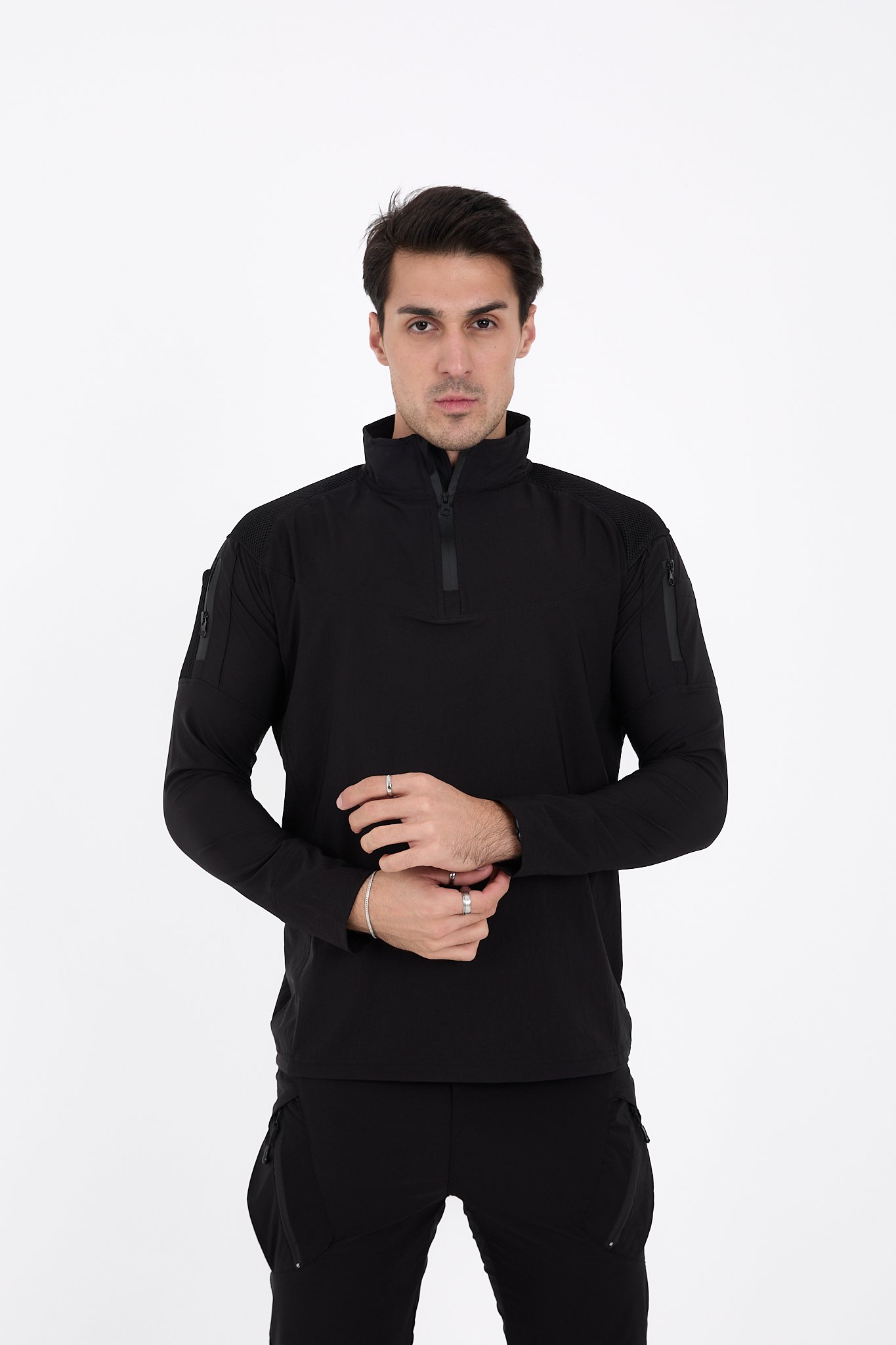 Camp137 Outdoor Tactical Su iticili Erkek Taktik Sweatshirt - SİYAH