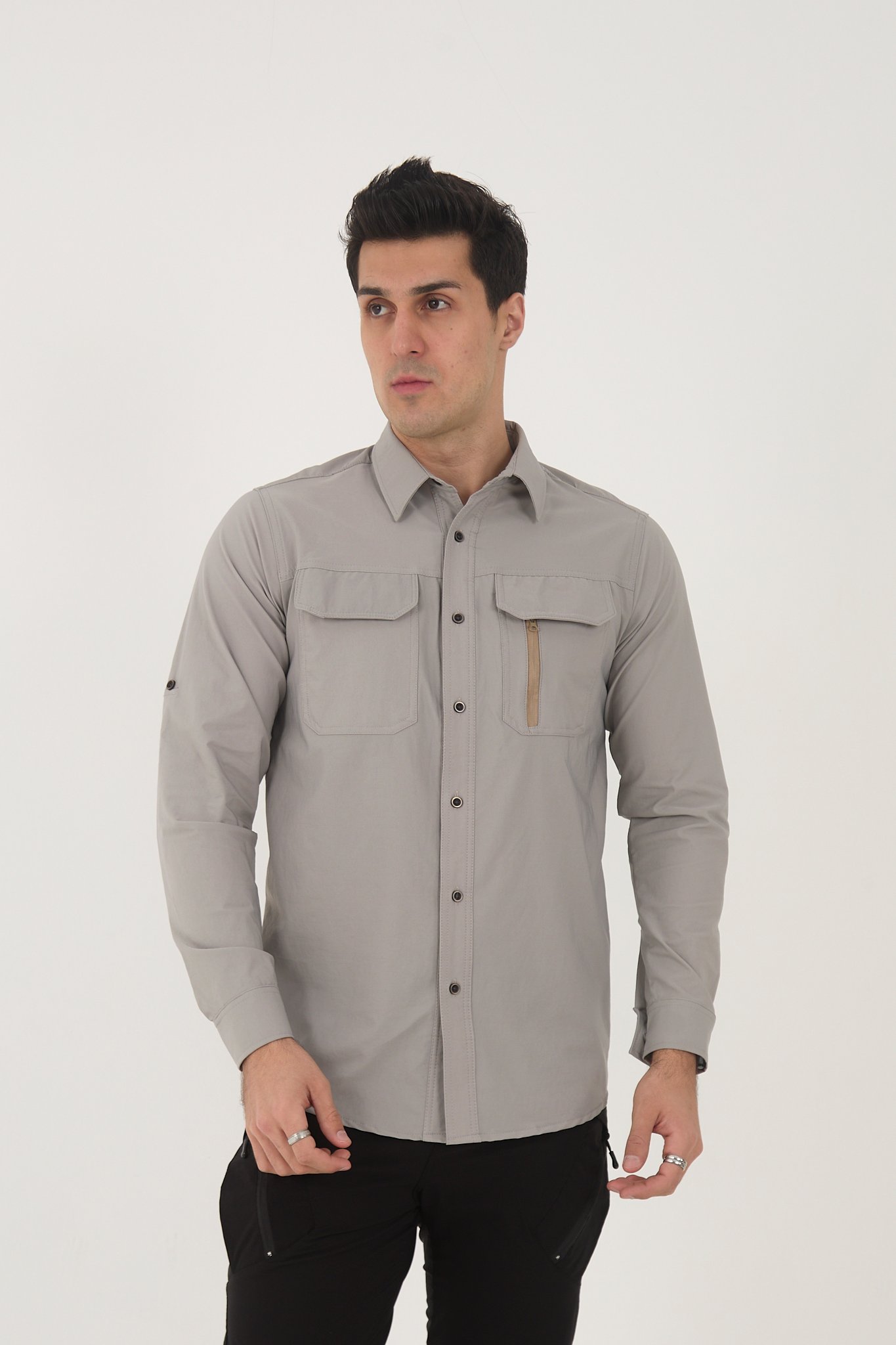 Camp376 / K47 Outdoor Tactical Rahat Ve Kullanışlı Su iticili Erkek Taktik Gömlek - TAŞ
