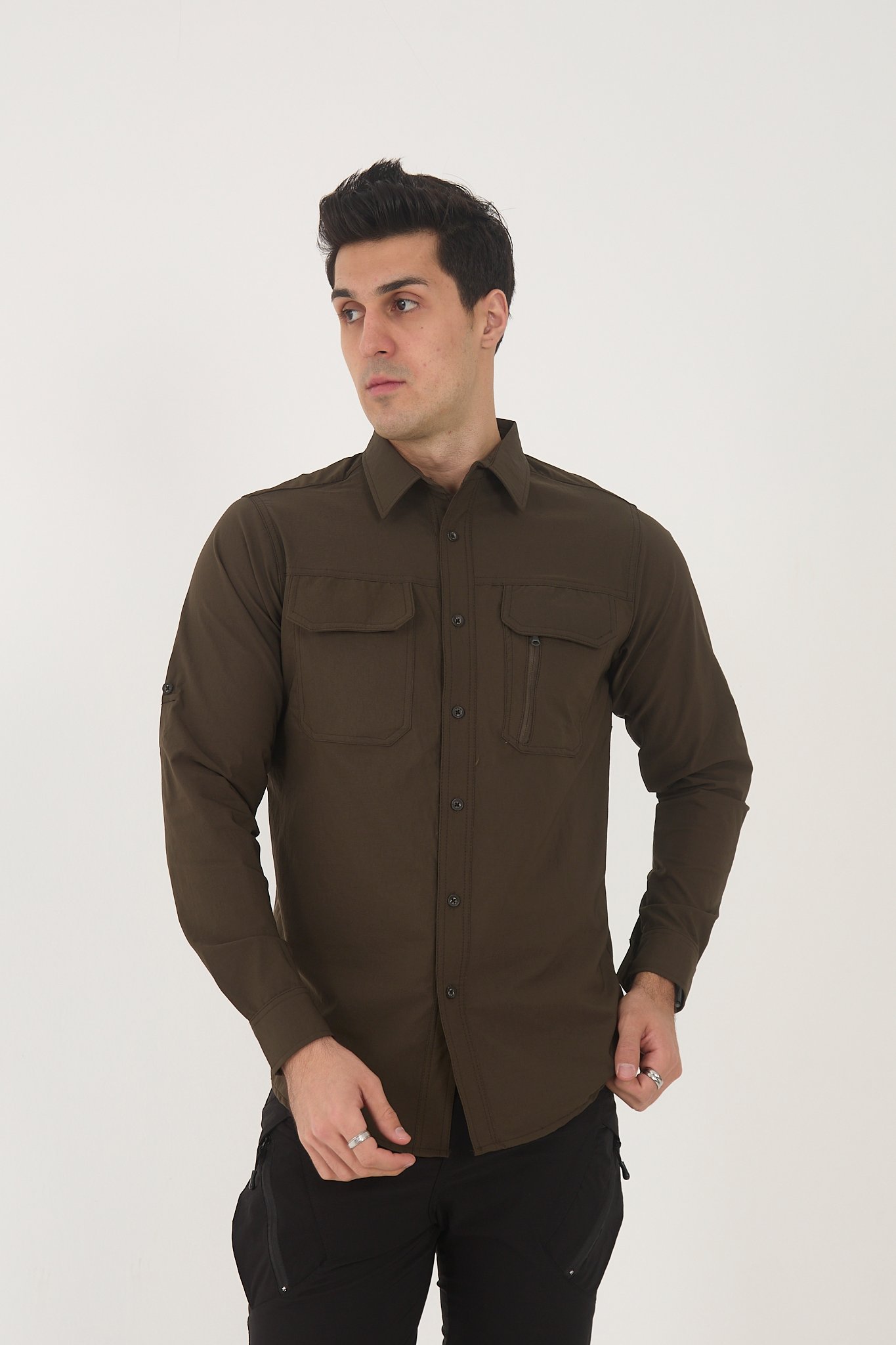 Camp376 / K47 Outdoor Tactical Rahat Ve Kullanışlı Su iticili Erkek Taktik Gömlek - HAKİ