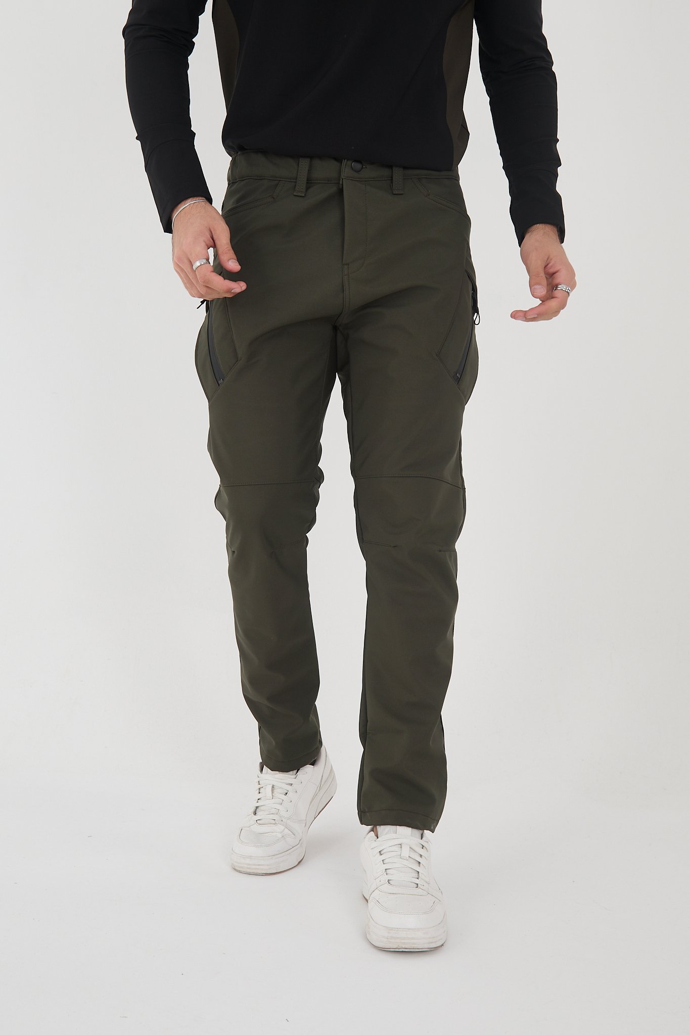 Camp594 Outdoor Tactical Softshell Su Ve Rüzgara Dayanıklı içi Polarlı Kışlık Erkek Taktik Pantolon