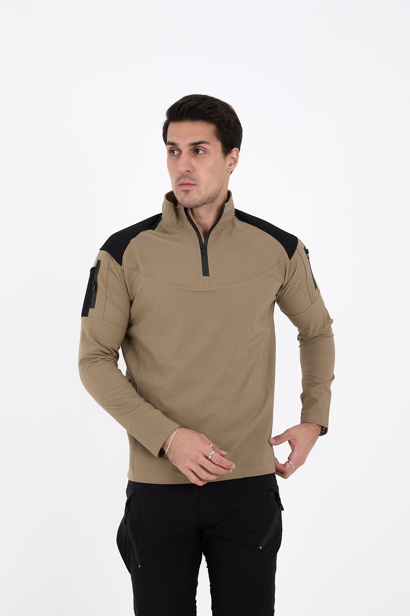 Camp137 Outdoor Tactical Su iticili Erkek Taktik Sweatshirt - BEJ