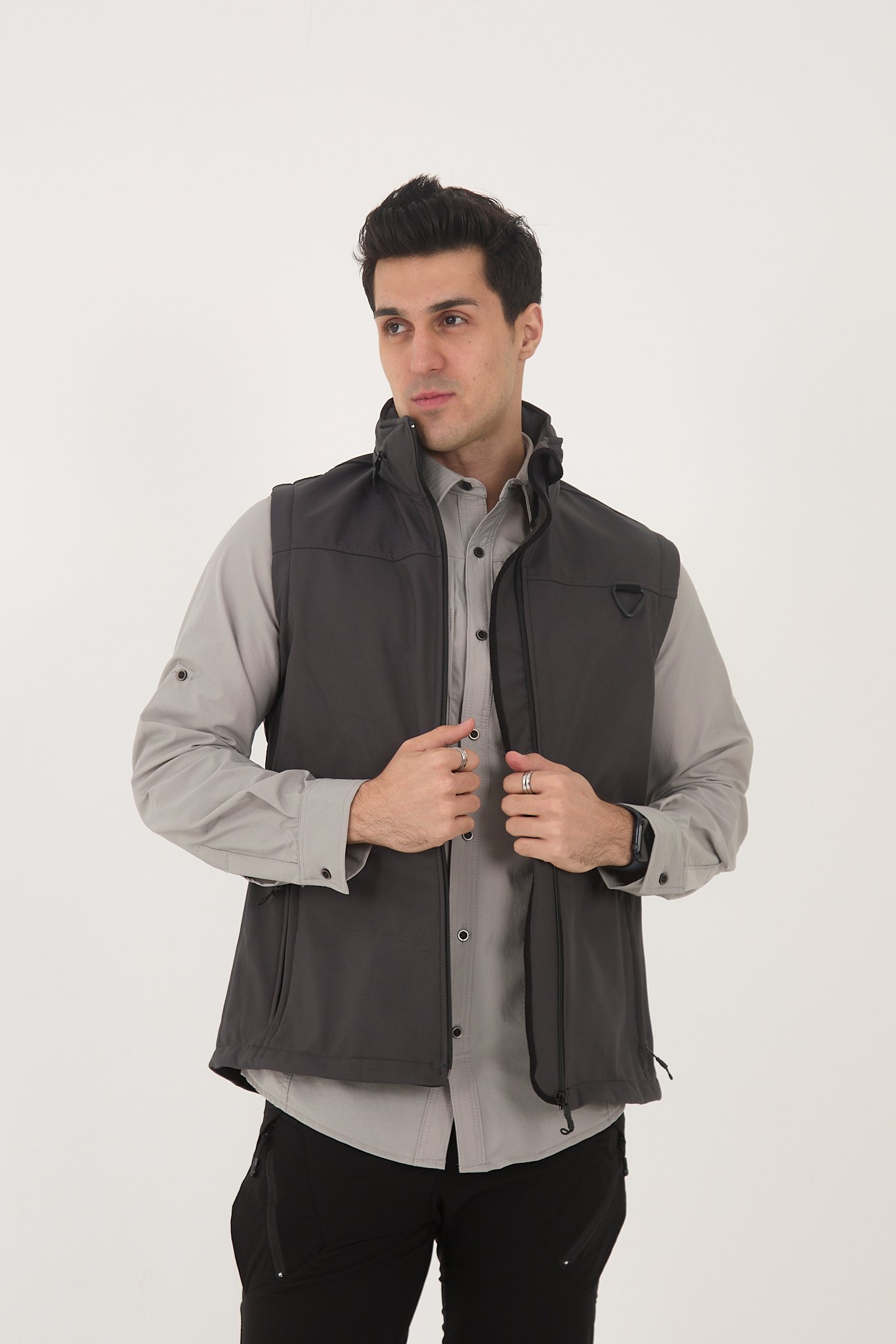 Camp460 Outdoor Tactical Softshell Su & Rüzgara Dayanıklı Erkek Taktik Yelek & Mont