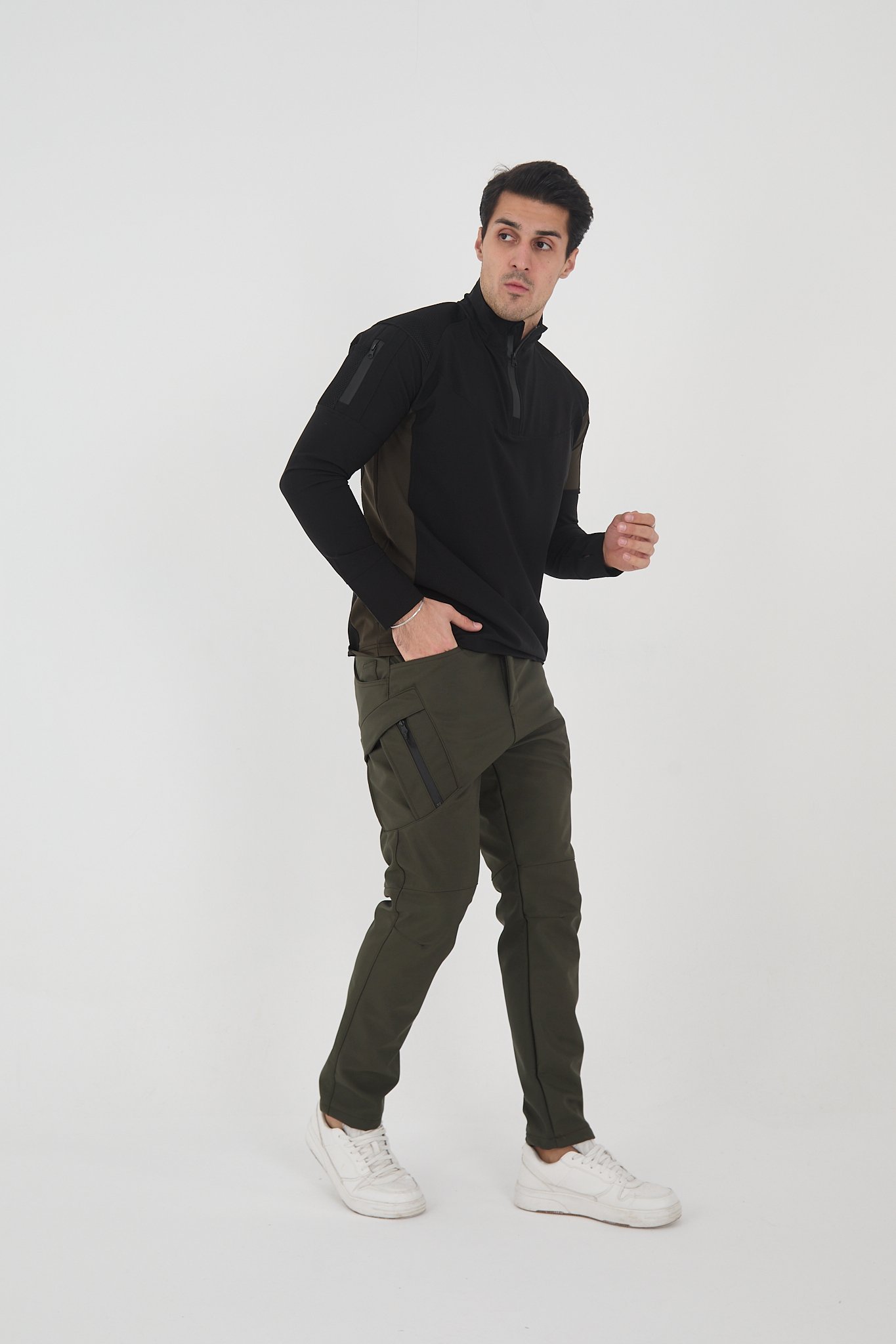Camp594 Outdoor Tactical Softshell Su Ve Rüzgara Dayanıklı içi Polarlı Kışlık Erkek Taktik Pantolon