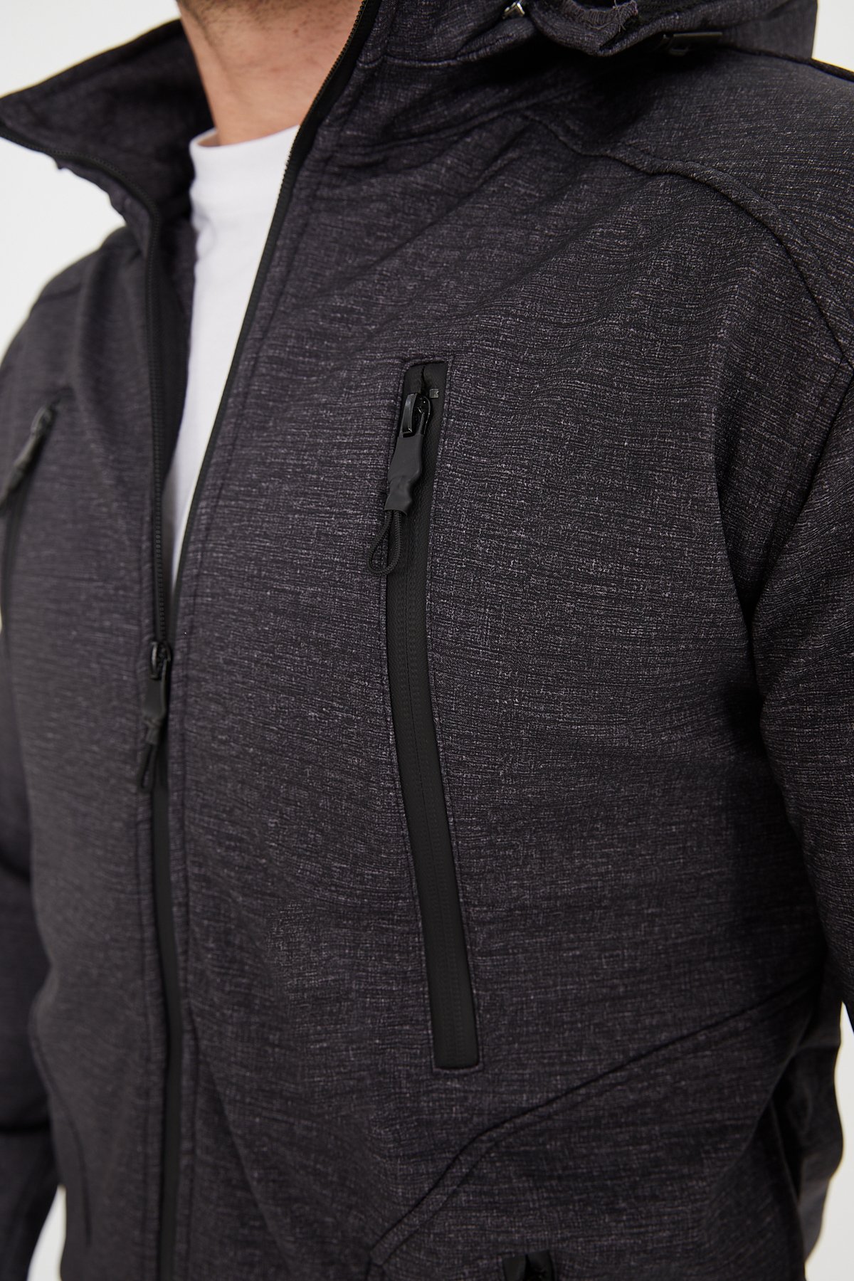 Camp455 Outdoor Tactical Softshell Su & Rüzgara Dayanıklı Seyyar Kapüşonlu Erkek Taktik Mont