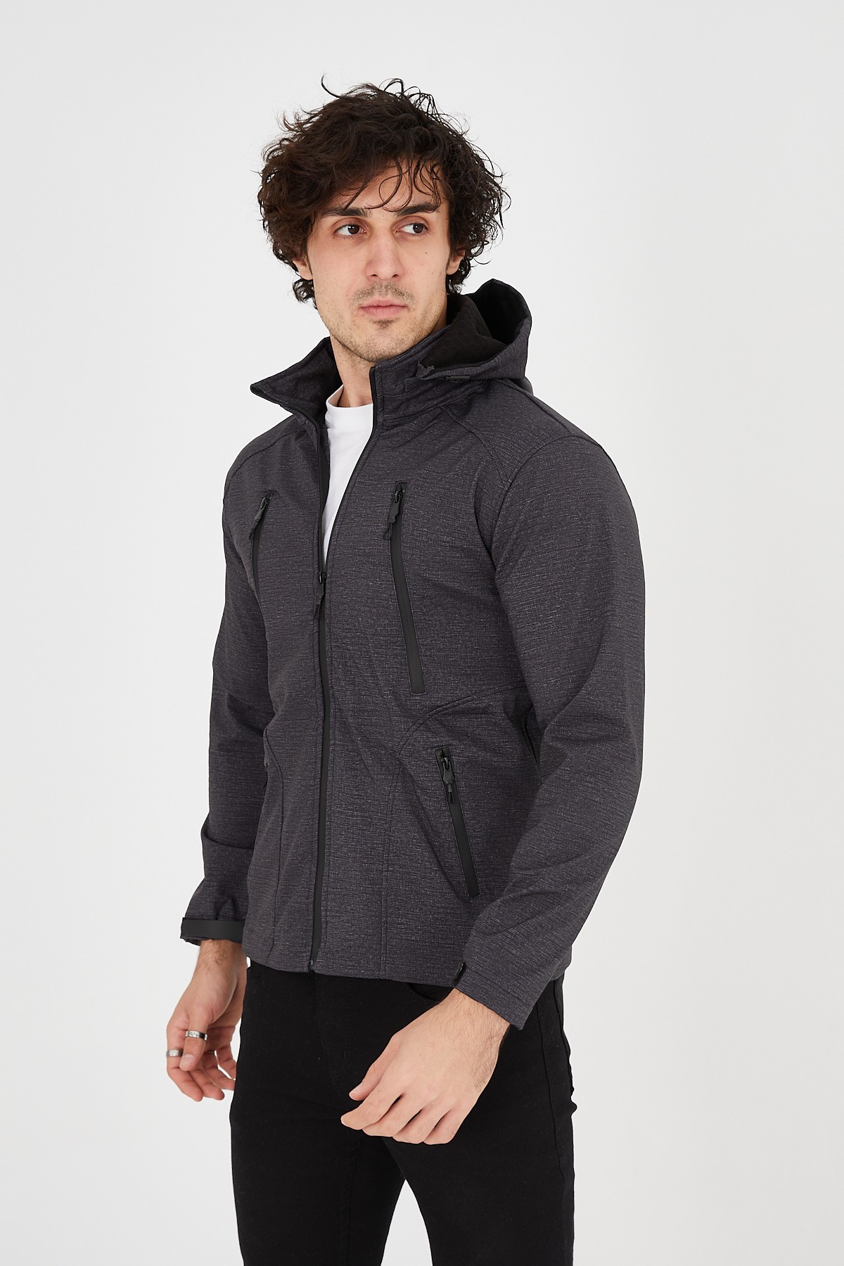 Camp455 Outdoor Tactical Softshell Su & Rüzgara Dayanıklı Seyyar Kapüşonlu Erkek Taktik Mont