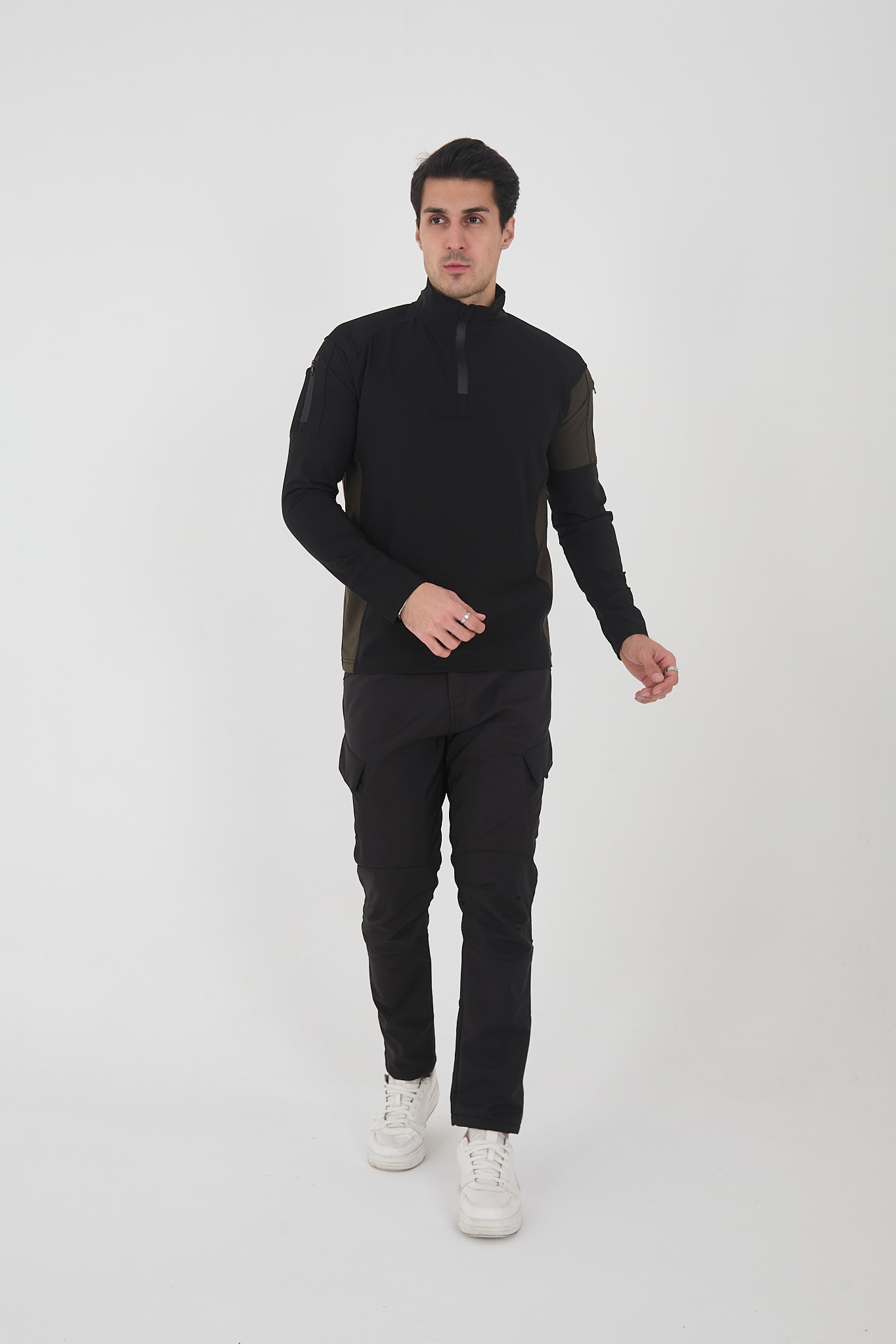 Camp138 Outdoor Tactical Su iticili Erkek Taktik Sweatshirt - Siyah-Haki