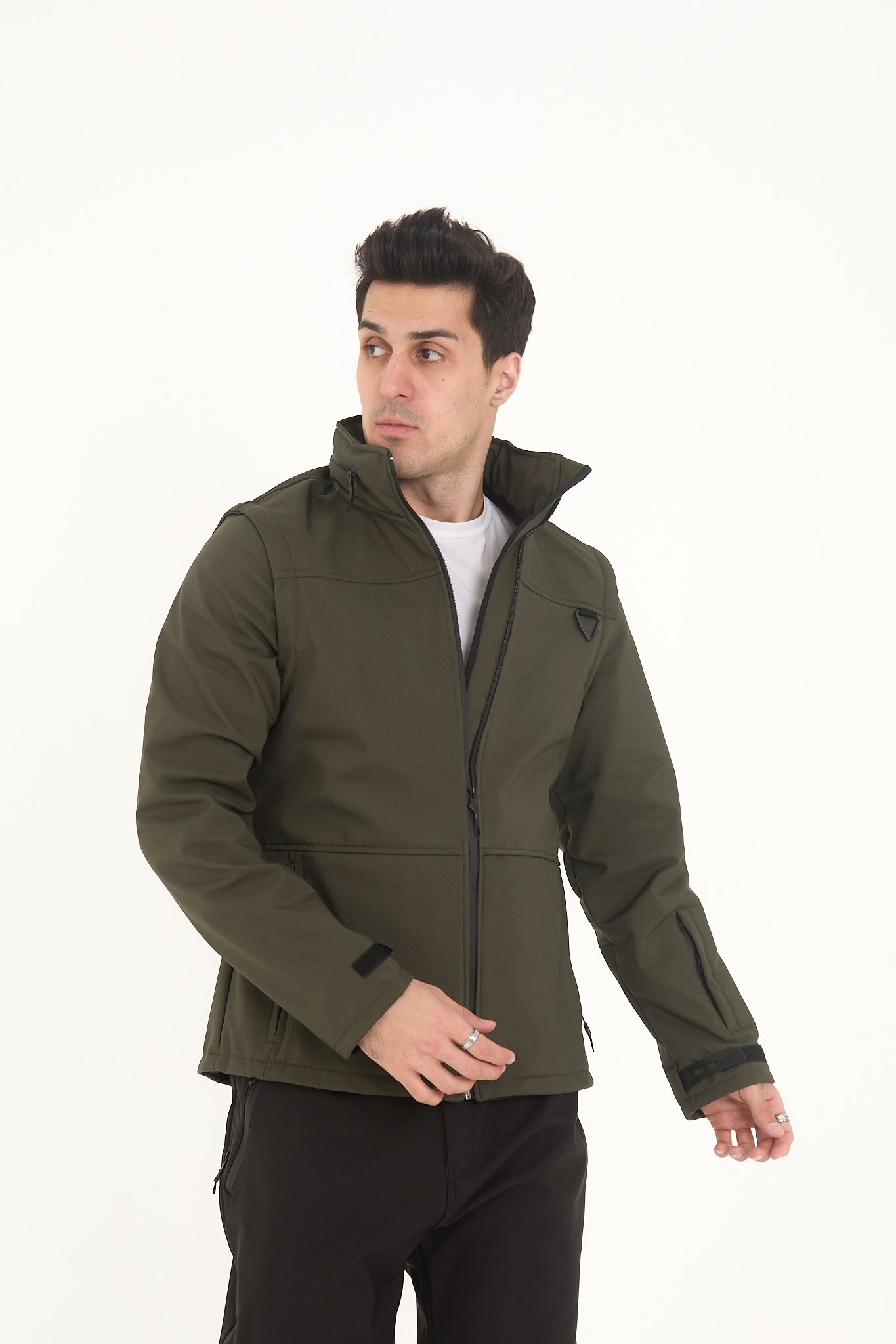 Camp460 / KM79 Outdoor Tactical Softshell Su & Rüzgara Dayanıklı Erkek Taktik Yelek & Mont - HAKİ