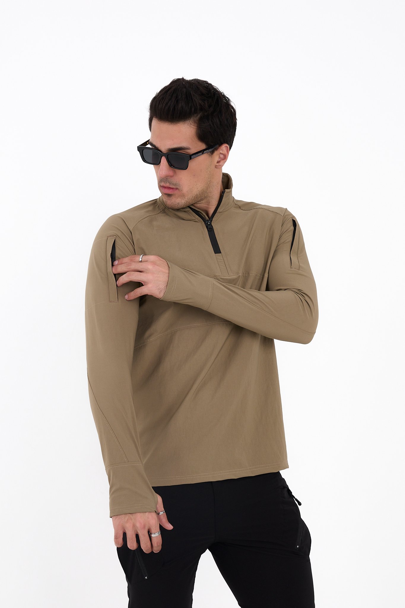 Camp136 Outdoor Sporlikra Erkek Taktik Sweatshirt - BEJ